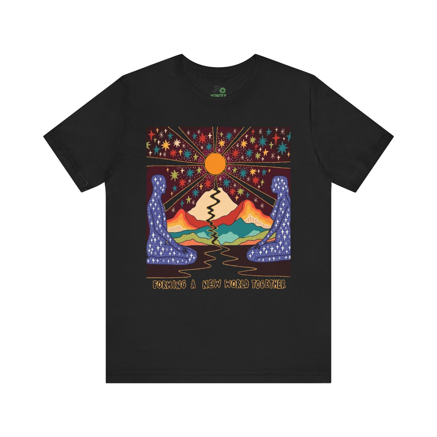 Creating a New World Together Tee, Unisex Graphic T-Shirt, Boho Style Shirt, Inspirational Gift, Eco-Conscious Fashion