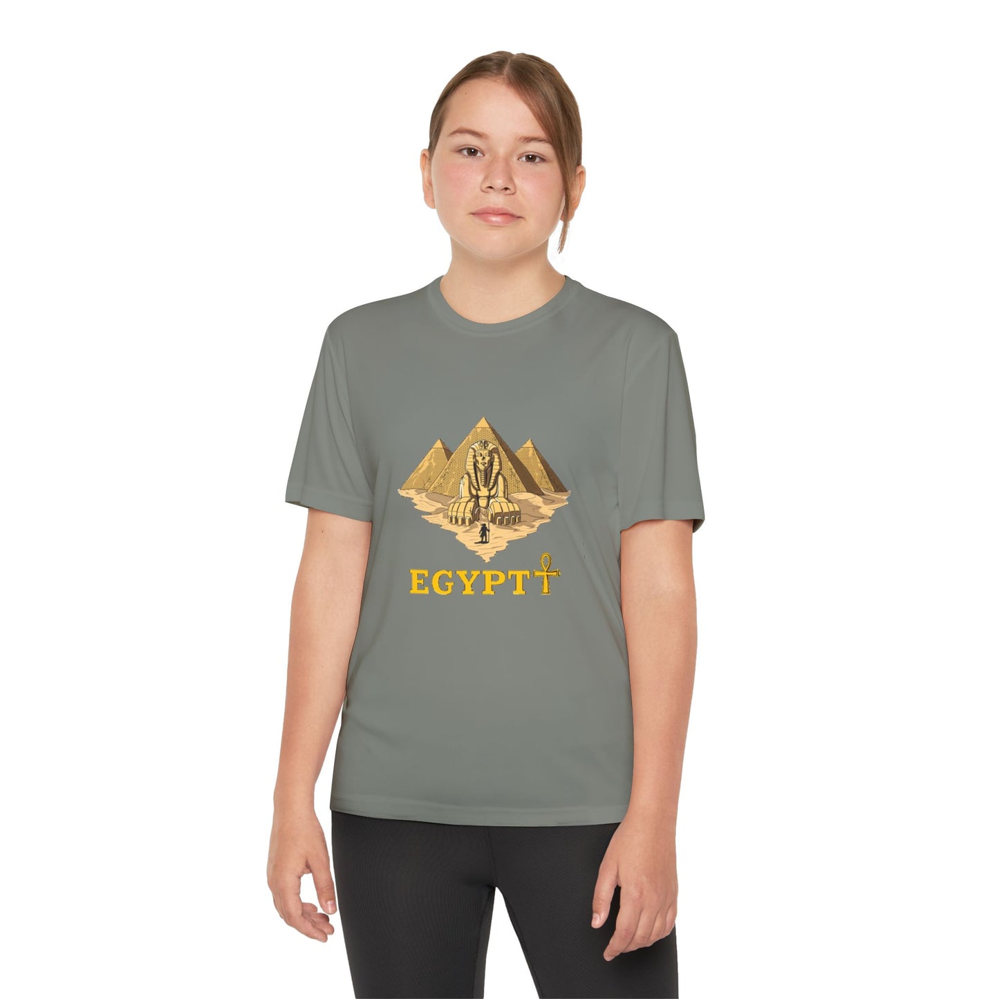 Egyptian Pyramid Youth Tee, Cool Shirt for Kids, Vintage Style Cotton Top, Gift for Birthdays, Travel Enthusiasts, Summer Wear
