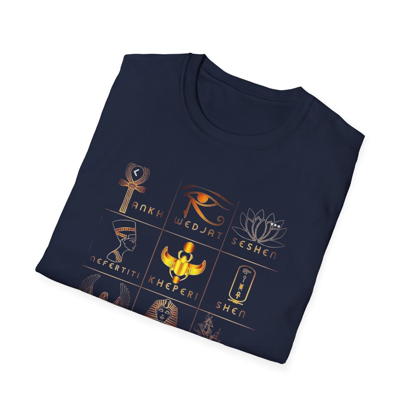 Egyptian Mythology Graphic Tee, Unisex Softstyle T-Shirt, Vintage Aesthetic Shirt, Gift for History Buffs, Astrology Summer Wardrobe