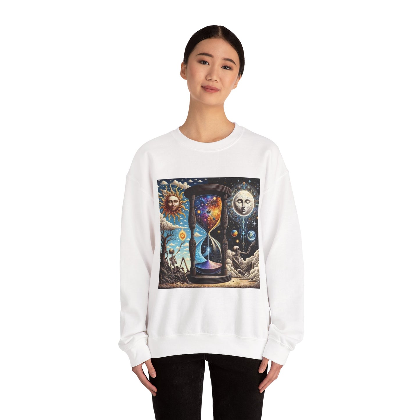 Cosmic Hourglass Sweatshirt, Unisex Heavy Blend Crewneck Sweatshirt, Astrology Sweatshirt, Celestial Sweatshirt, Gift for Space Lovers, Cool