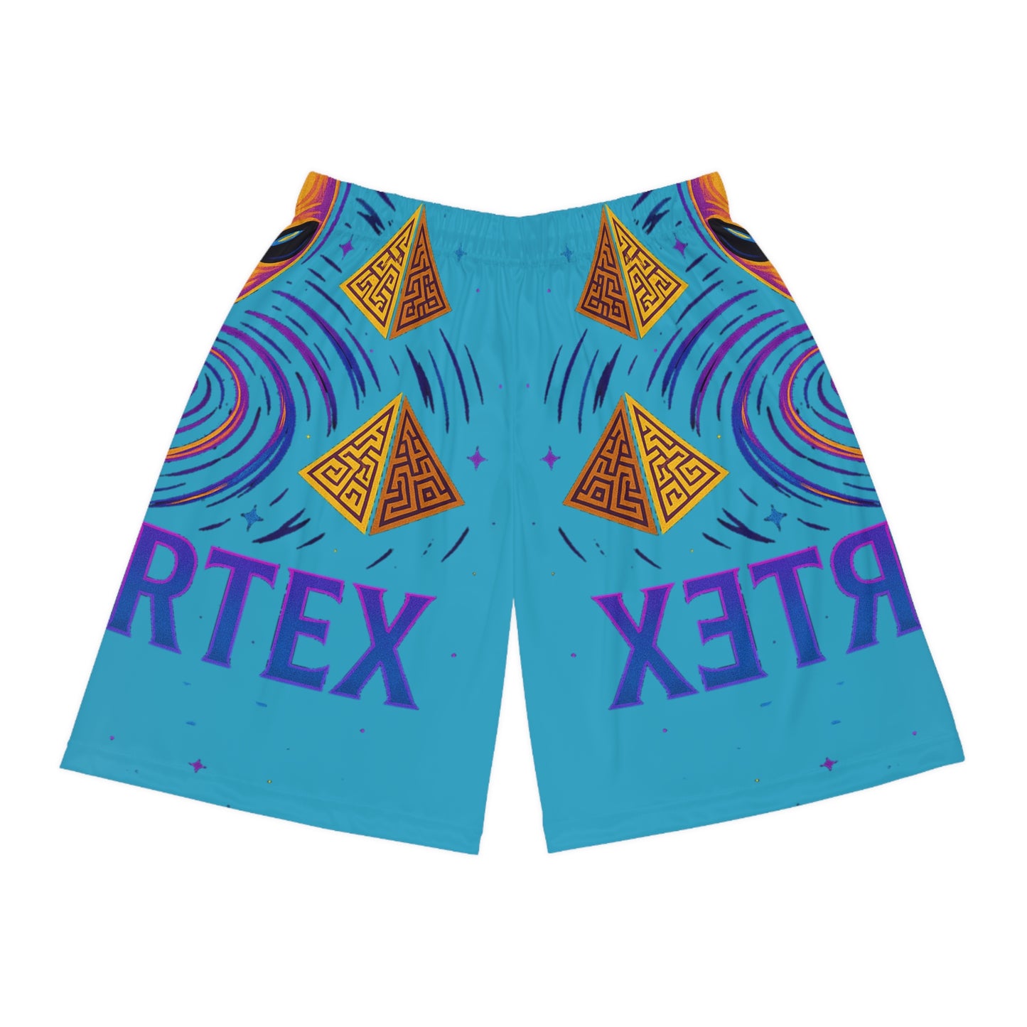 Vortex Alien Basketball Shorts - Fun Sportswear, Athletic Gear, Unisex Activewear, Summer Swimwear, Casual Streetwear