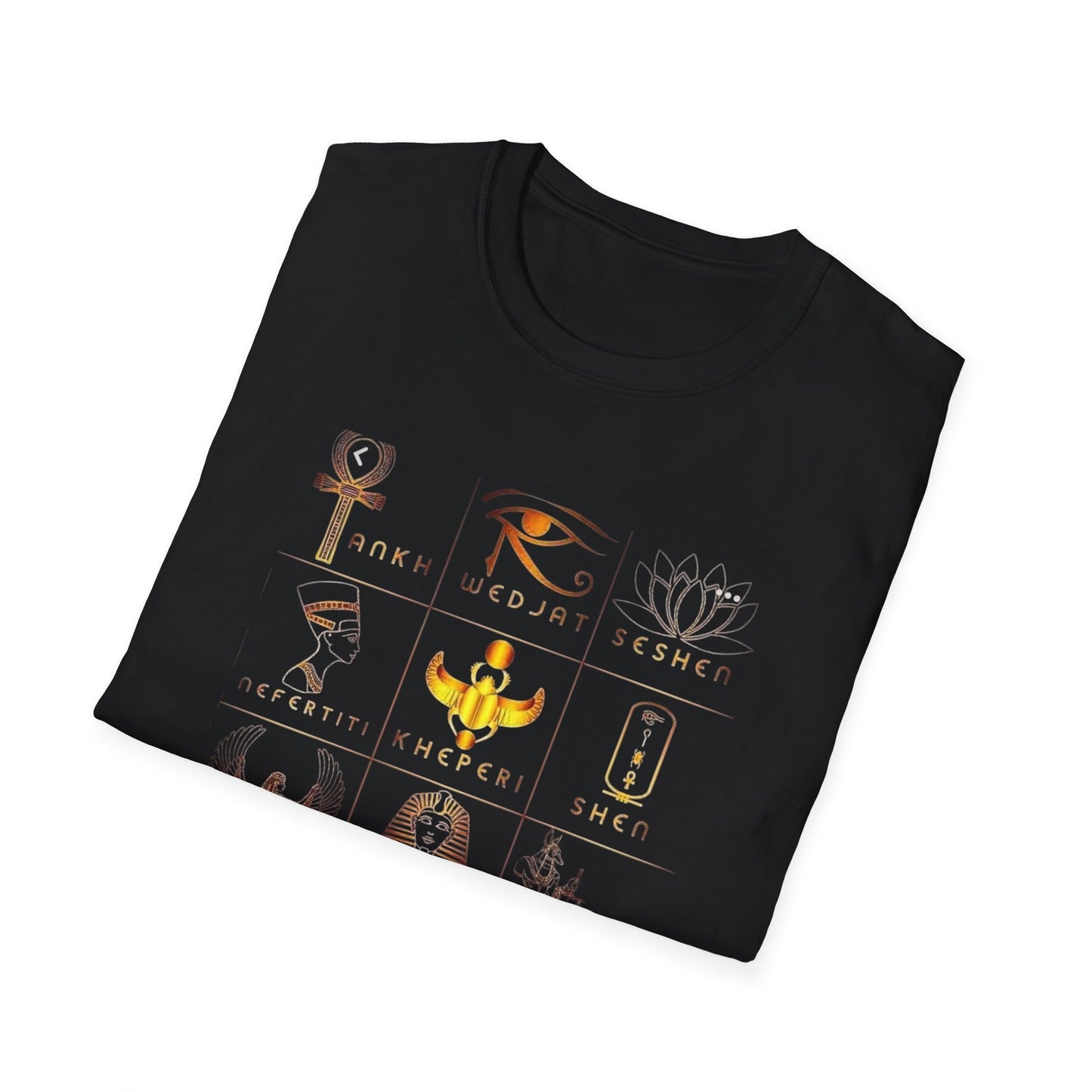 Egyptian Mythology Graphic Tee, Unisex Softstyle T-Shirt, Vintage Aesthetic Shirt, Gift for History Buffs, Astrology Summer Wardrobe