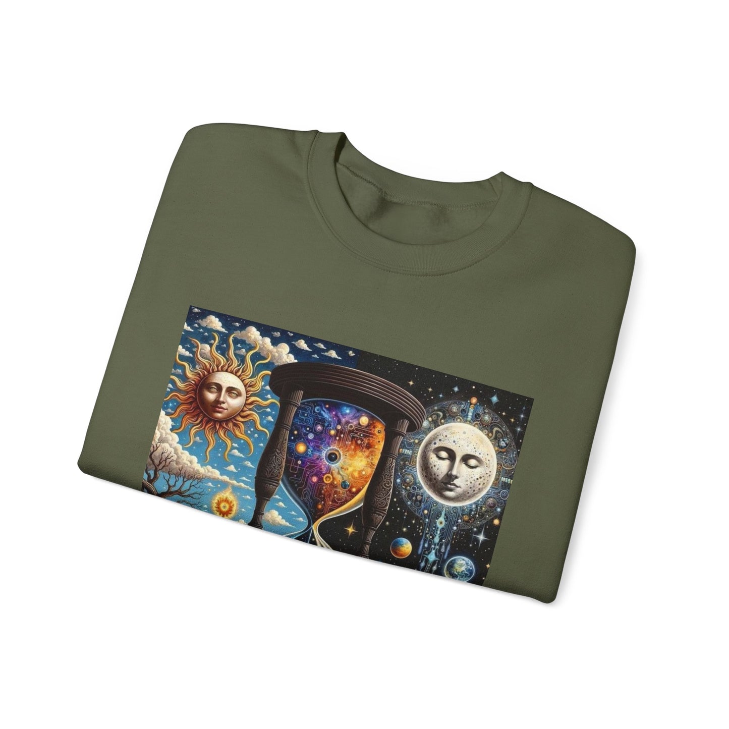 Cosmic Hourglass Sweatshirt, Unisex Heavy Blend Crewneck Sweatshirt, Astrology Sweatshirt, Celestial Sweatshirt, Gift for Space Lovers, Cool