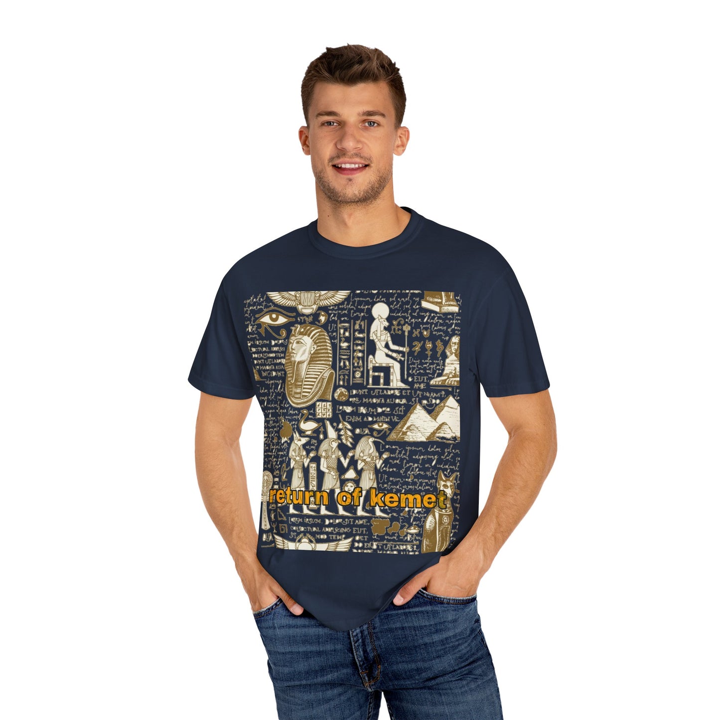Egyptian-Inspired Unisex T-Shirt - Retro Vibe, Perfect for Music Lovers, Festivals, Gifts, Casual Wear, Vintage Style