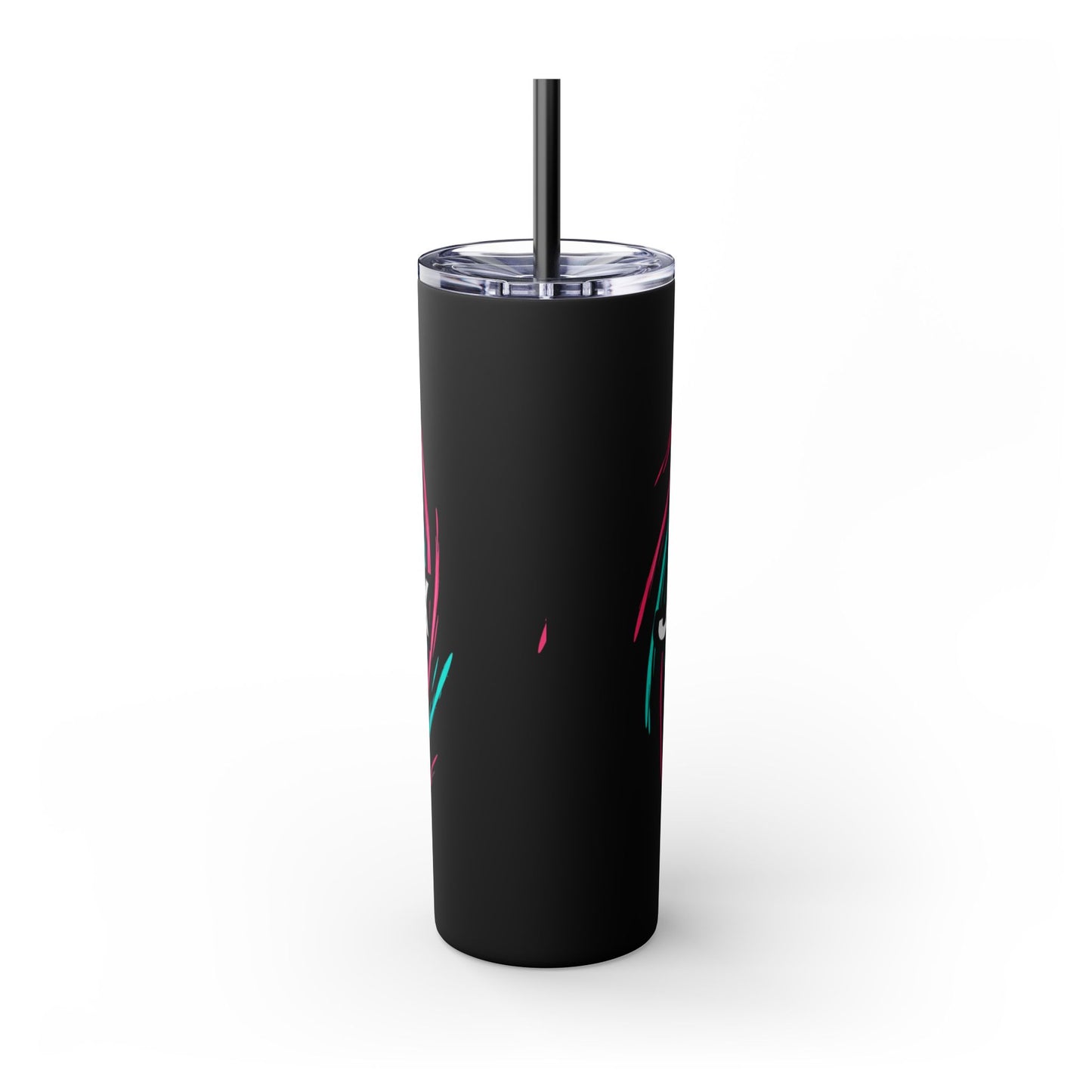 Colorful Swirl Skinny Tumbler with Straw, 20oz | Insulated Drinkware | Perfect for Gifts, Travel, Office, Beach, Summer Vibes