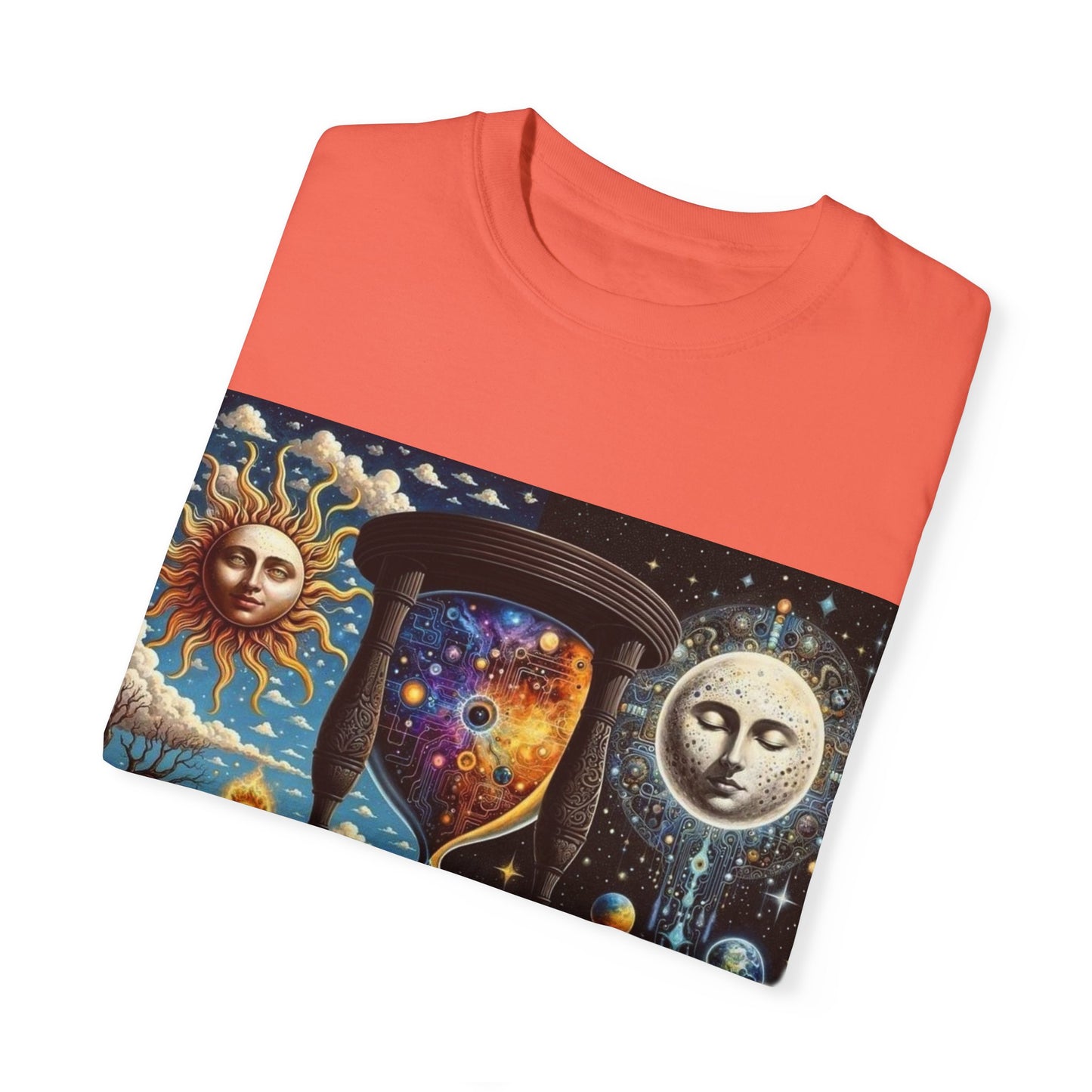 Cosmic Hourglass T-shirt, Vintage Graphic Tee, Perfect Gift for Astronomy Lovers, Unisex Casual Wear, Spiritual Vibe, Universal Design