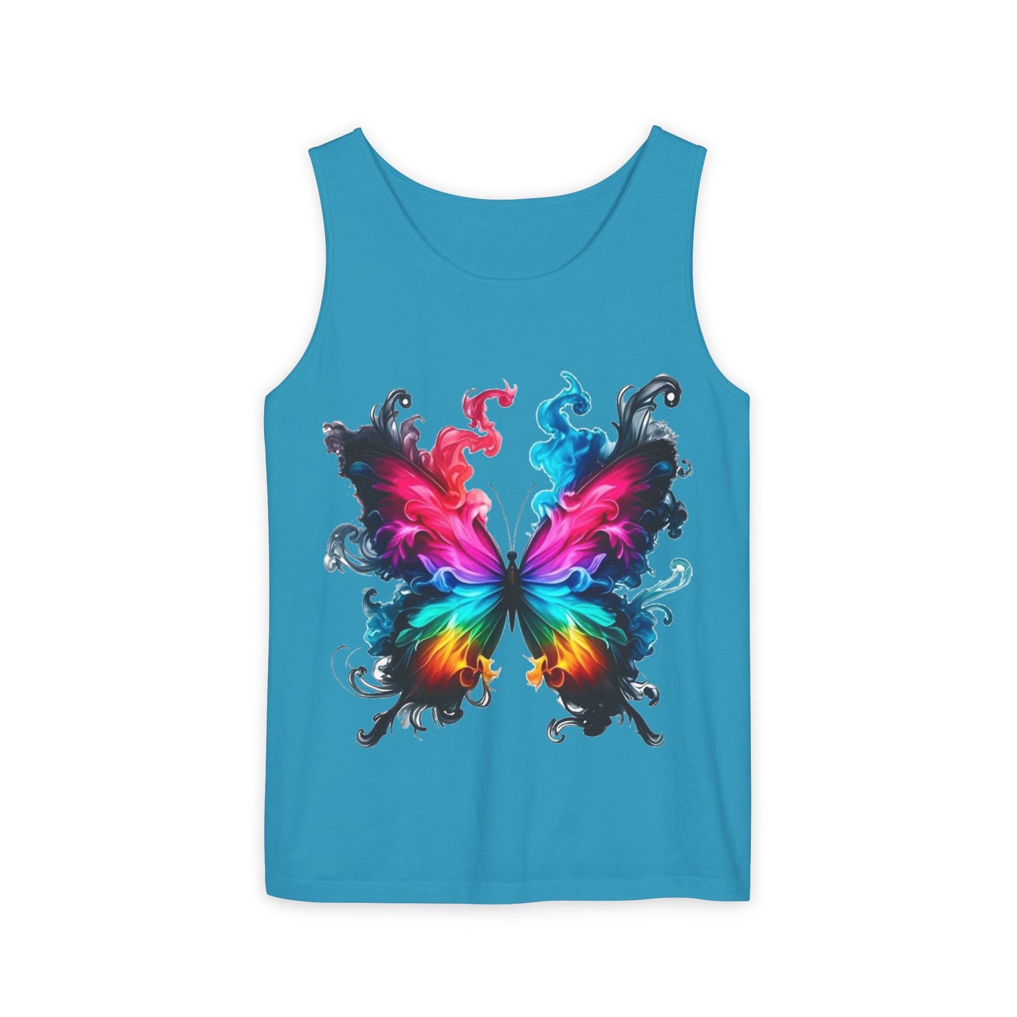 Vibrant Butterfly Design Unisex Tank Top | Colorful Summer Sleeveless Shirt, Gift for Nature Lovers, Festival Wear, Eco-Friendly Fashion