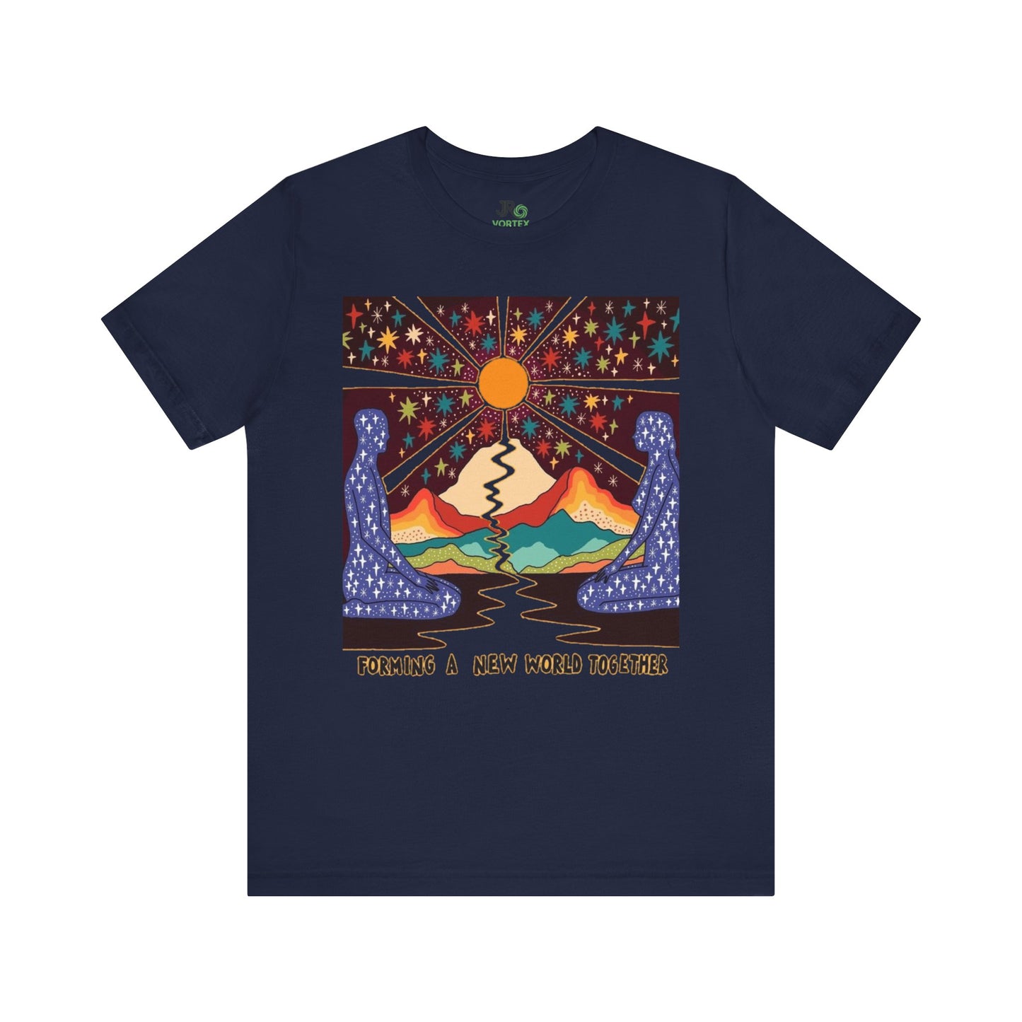 Creating a New World Together Tee, Unisex Graphic T-Shirt, Boho Style Shirt, Inspirational Gift, Eco-Conscious Fashion