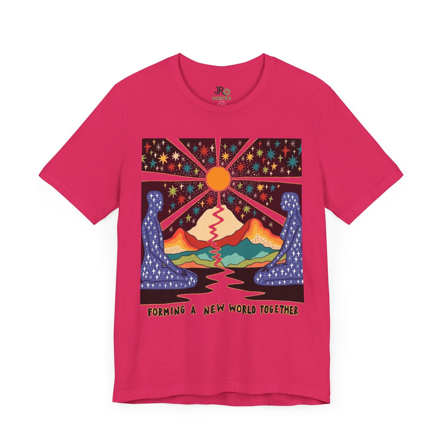 Creating a New World Together Tee, Unisex Graphic T-Shirt, Boho Style Shirt, Inspirational Gift, Eco-Conscious Fashion