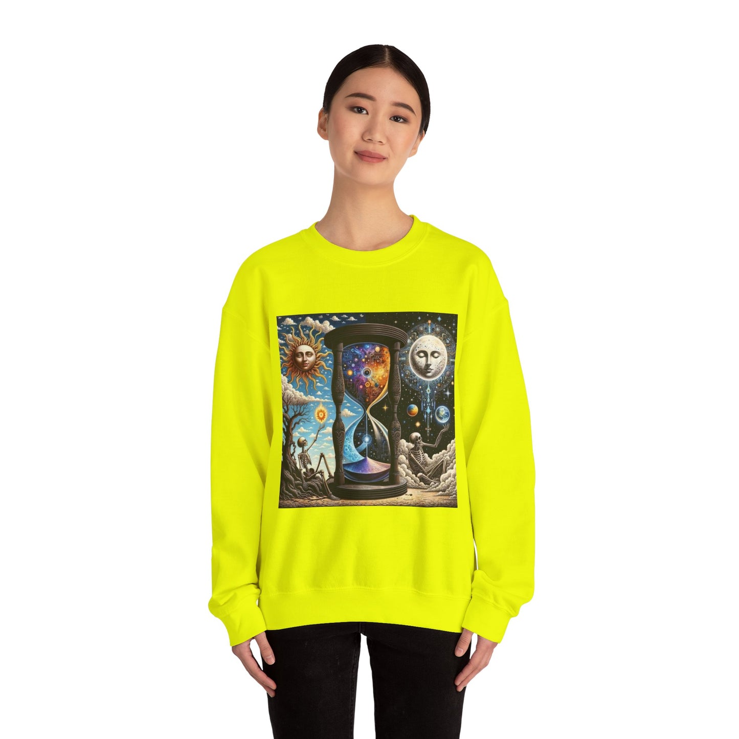 Cosmic Hourglass Sweatshirt, Unisex Heavy Blend Crewneck Sweatshirt, Astrology Sweatshirt, Celestial Sweatshirt, Gift for Space Lovers, Cool