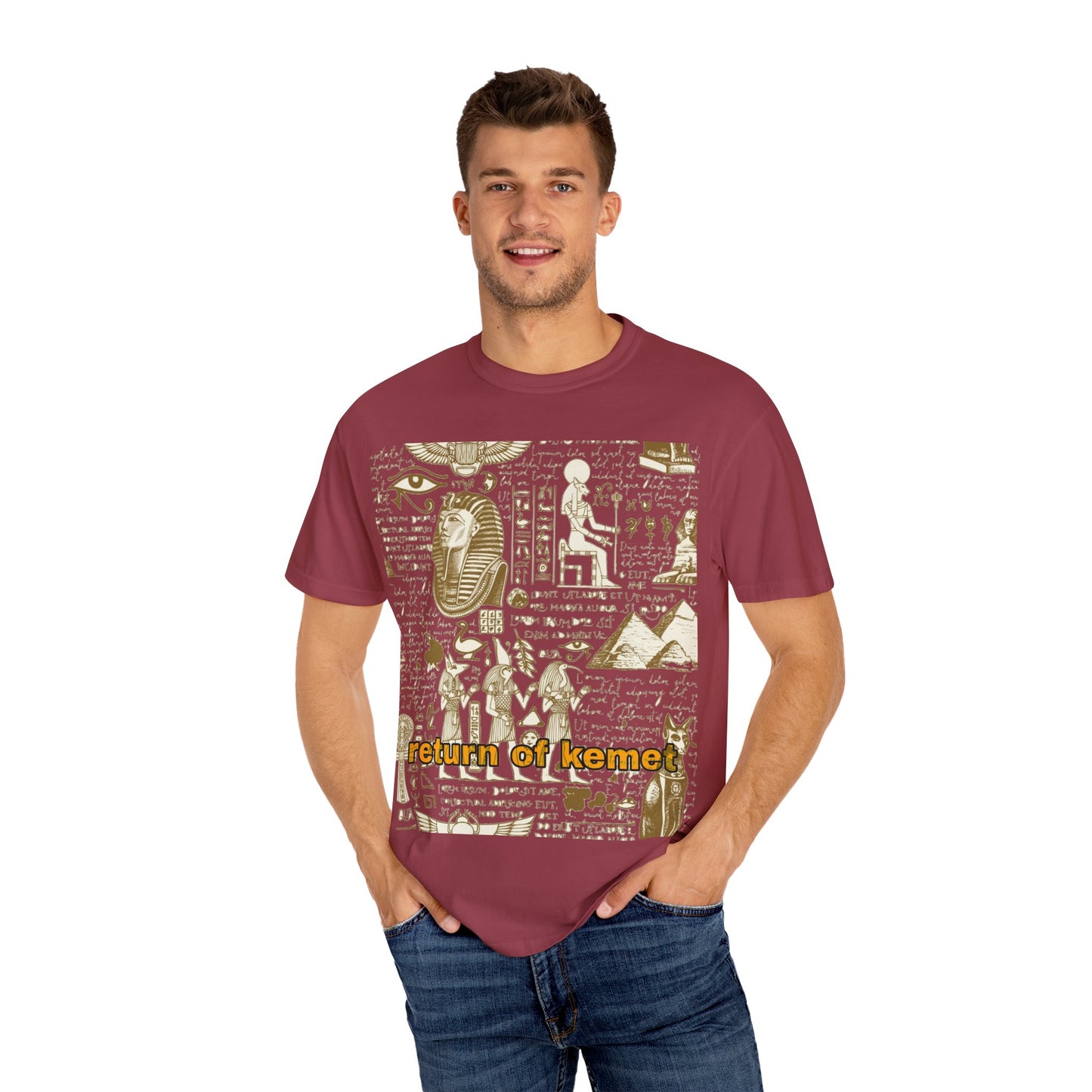 Egyptian-Inspired Unisex T-Shirt - Retro Vibe, Perfect for Music Lovers, Festivals, Gifts, Casual Wear, Vintage Style