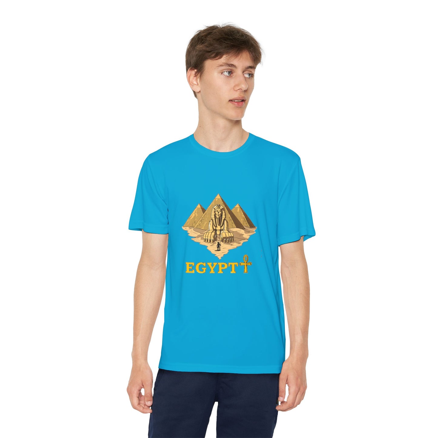 Egyptian Pyramid Youth Tee, Cool Shirt for Kids, Vintage Style Cotton Top, Gift for Birthdays, Travel Enthusiasts, Summer Wear
