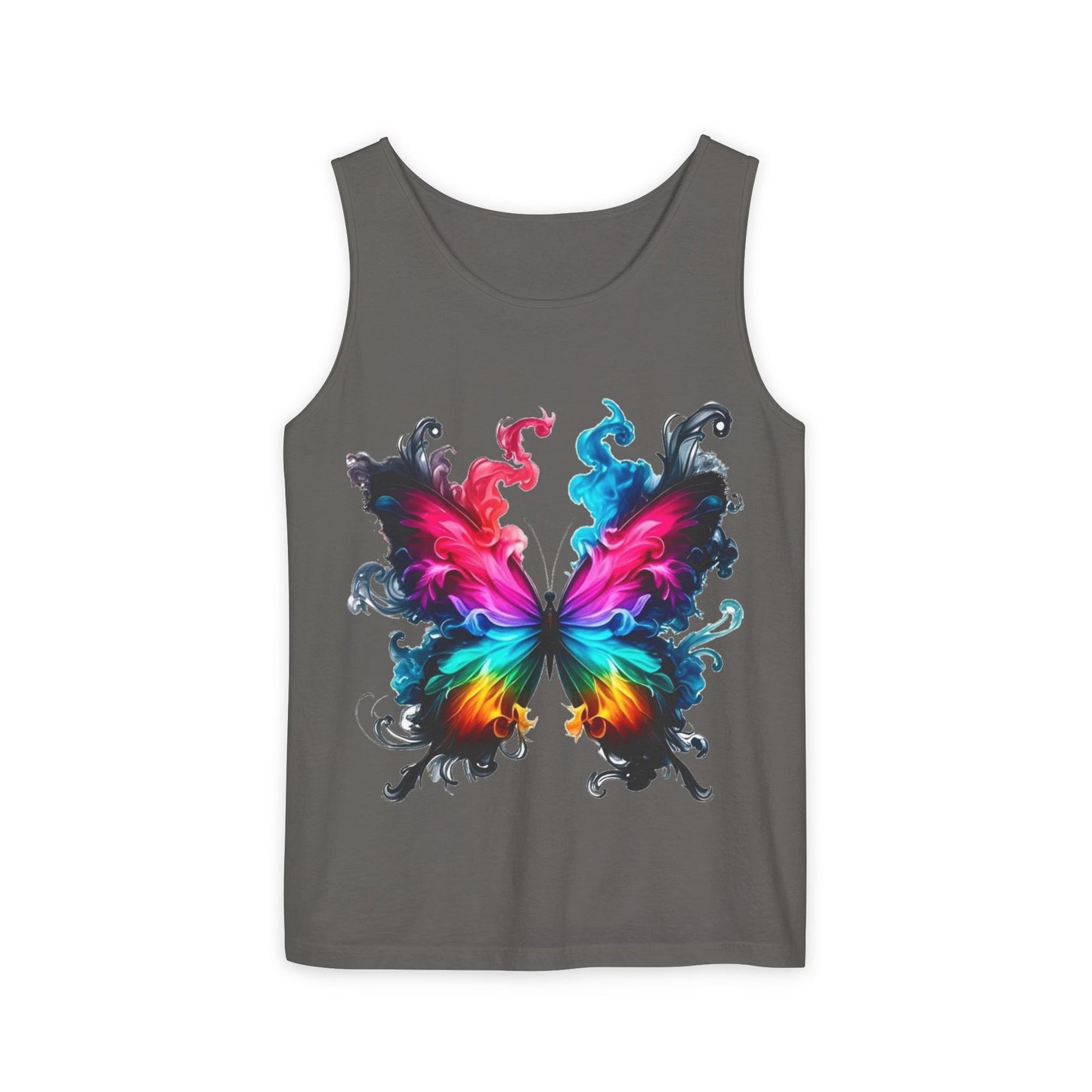 Vibrant Butterfly Design Unisex Tank Top | Colorful Summer Sleeveless Shirt, Gift for Nature Lovers, Festival Wear, Eco-Friendly Fashion