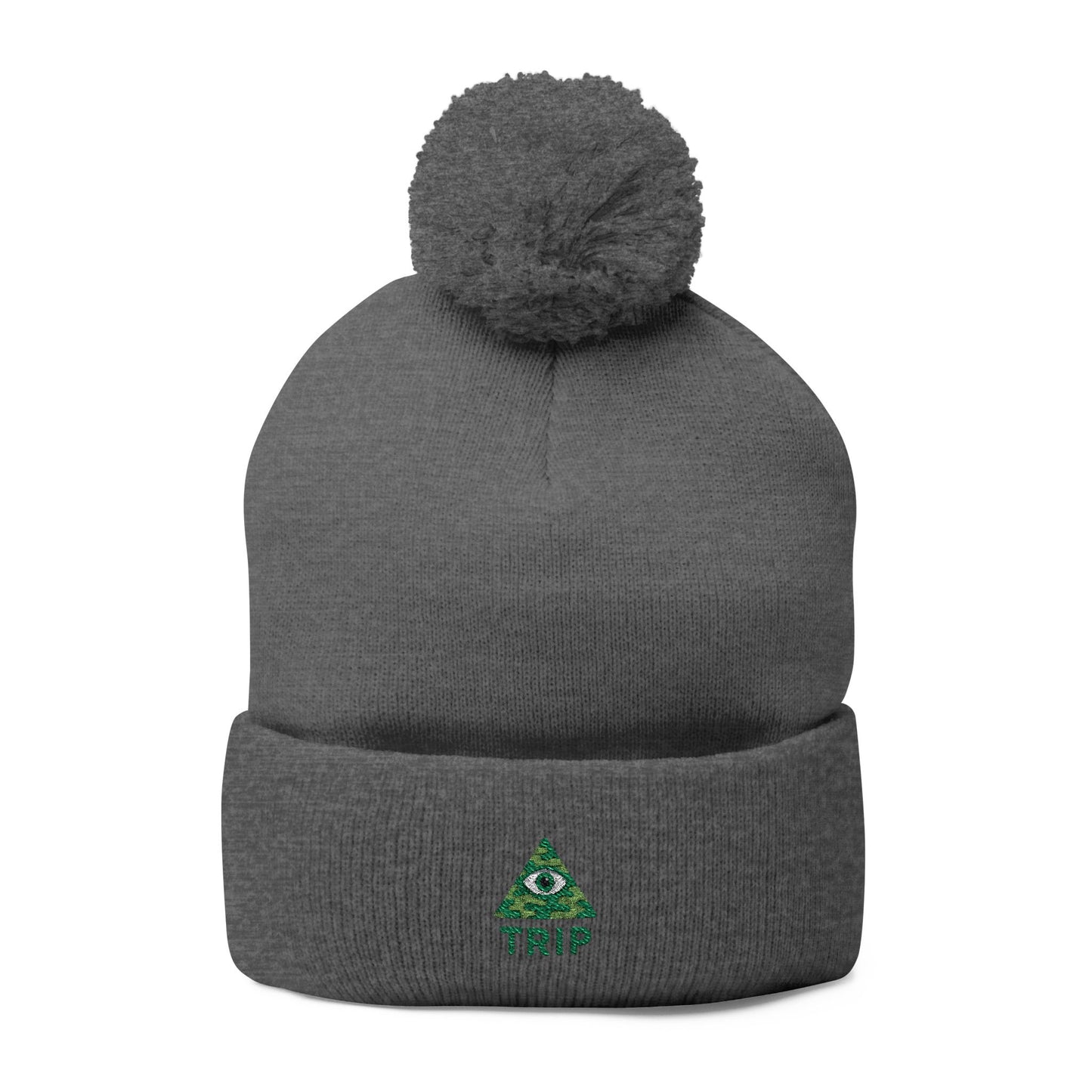 Cozy Embroidered Pom-Pom Knit Cap, Winter Hat for Men & Women, Holiday Gift Beanie, Cute Knitted Cap, Casual Headwear