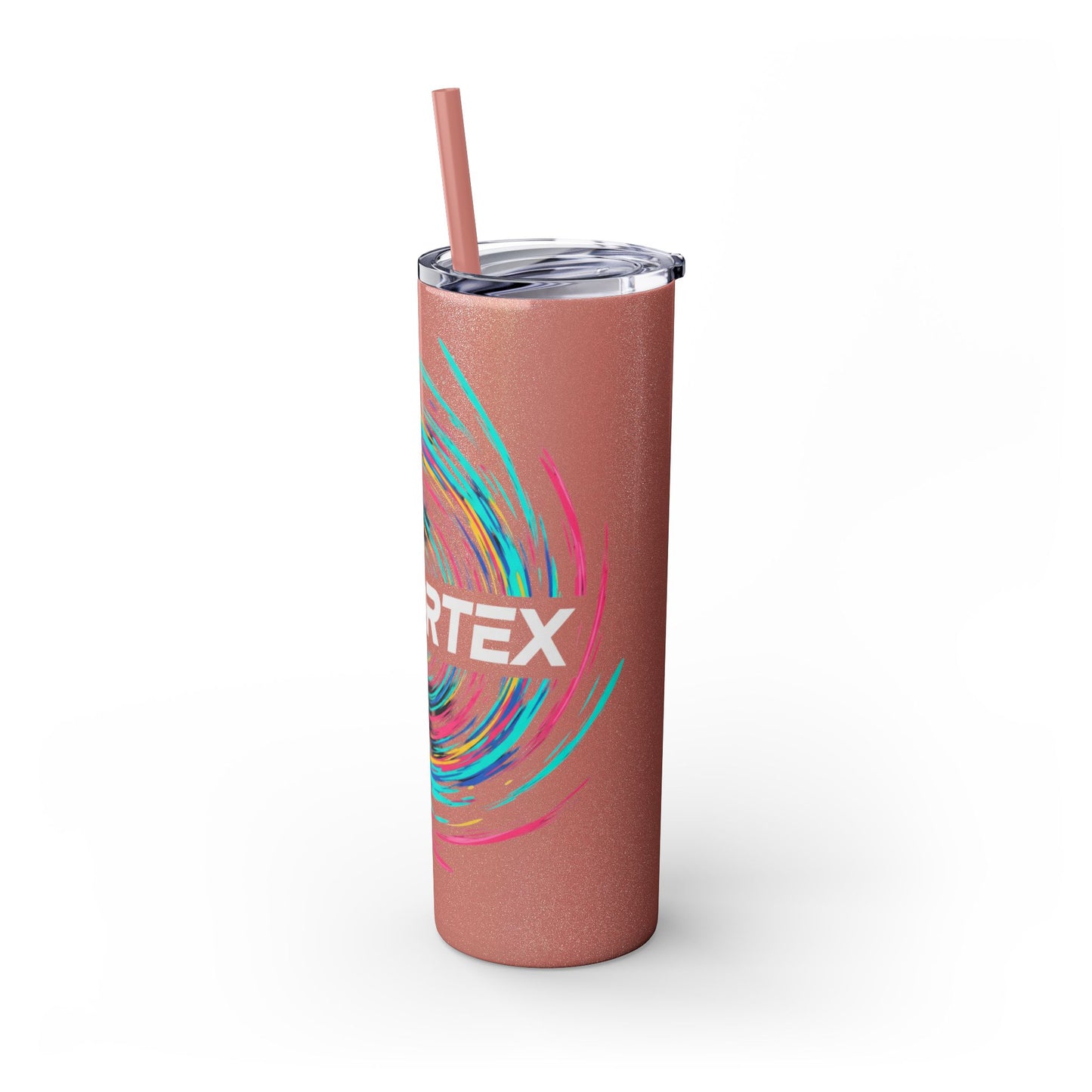 Colorful Swirl Skinny Tumbler with Straw, 20oz | Insulated Drinkware | Perfect for Gifts, Travel, Office, Beach, Summer Vibes
