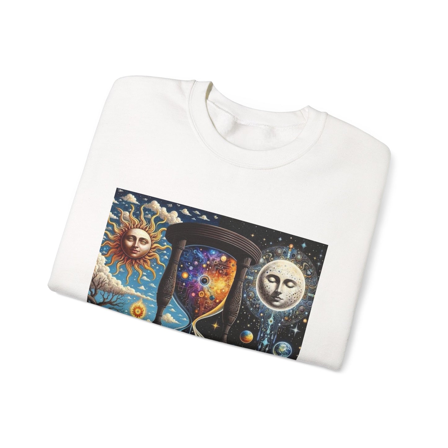 Cosmic Hourglass Sweatshirt, Unisex Heavy Blend Crewneck Sweatshirt, Astrology Sweatshirt, Celestial Sweatshirt, Gift for Space Lovers, Cool