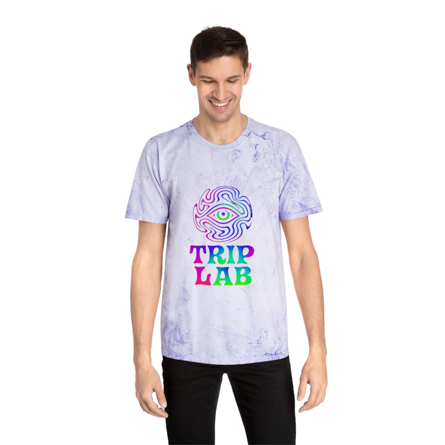 Colorful Psychedelic T-Shirt👍 with Trip Lab Design, Unisex Tee, Festival Attire, Statement Shirt, Casual Wear, Gift for Friends