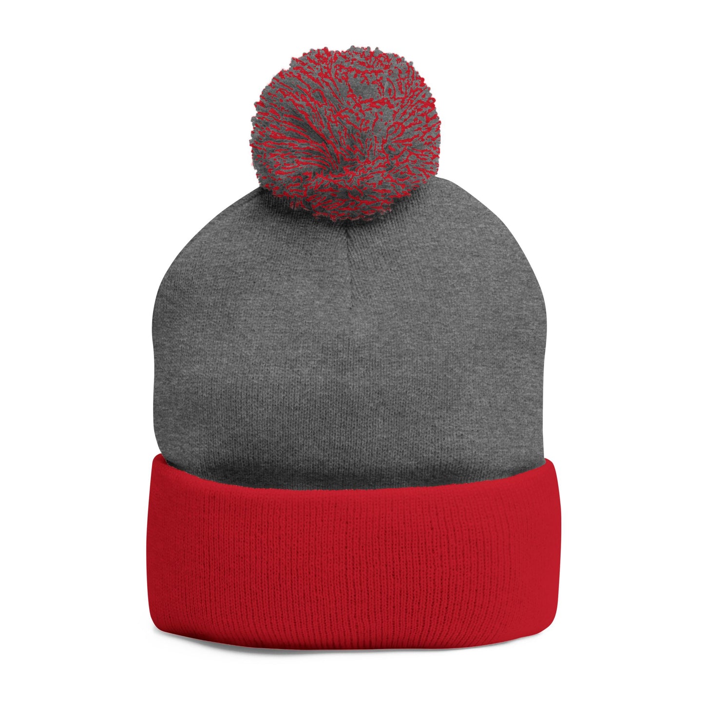 Cozy Embroidered Pom-Pom Knit Cap, Winter Hat for Men & Women, Holiday Gift Beanie, Cute Knitted Cap, Casual Headwear