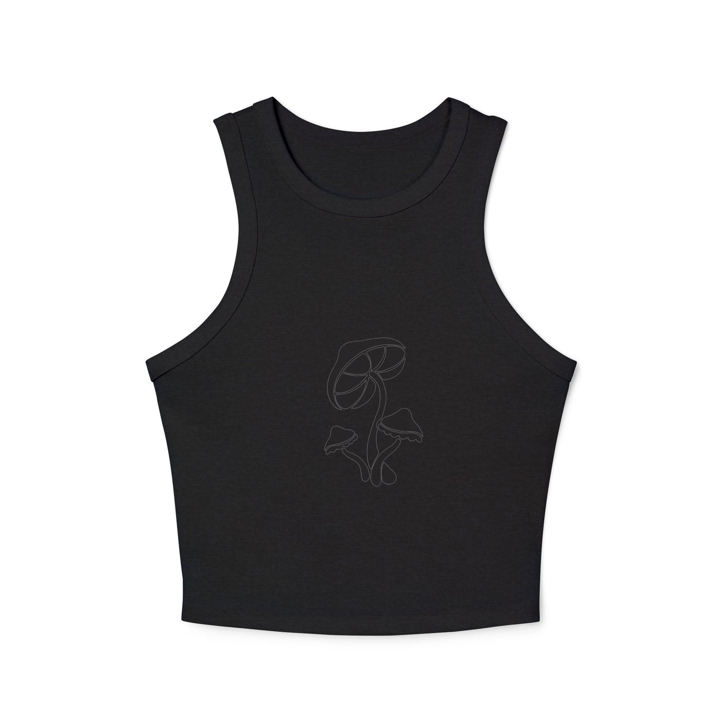 Retro Floral Women's Micro Rib Racer Tank Top, Casual Summer Top, Boho Style Shirt, Gift for Her, Festival Wear, Comfortable Layering