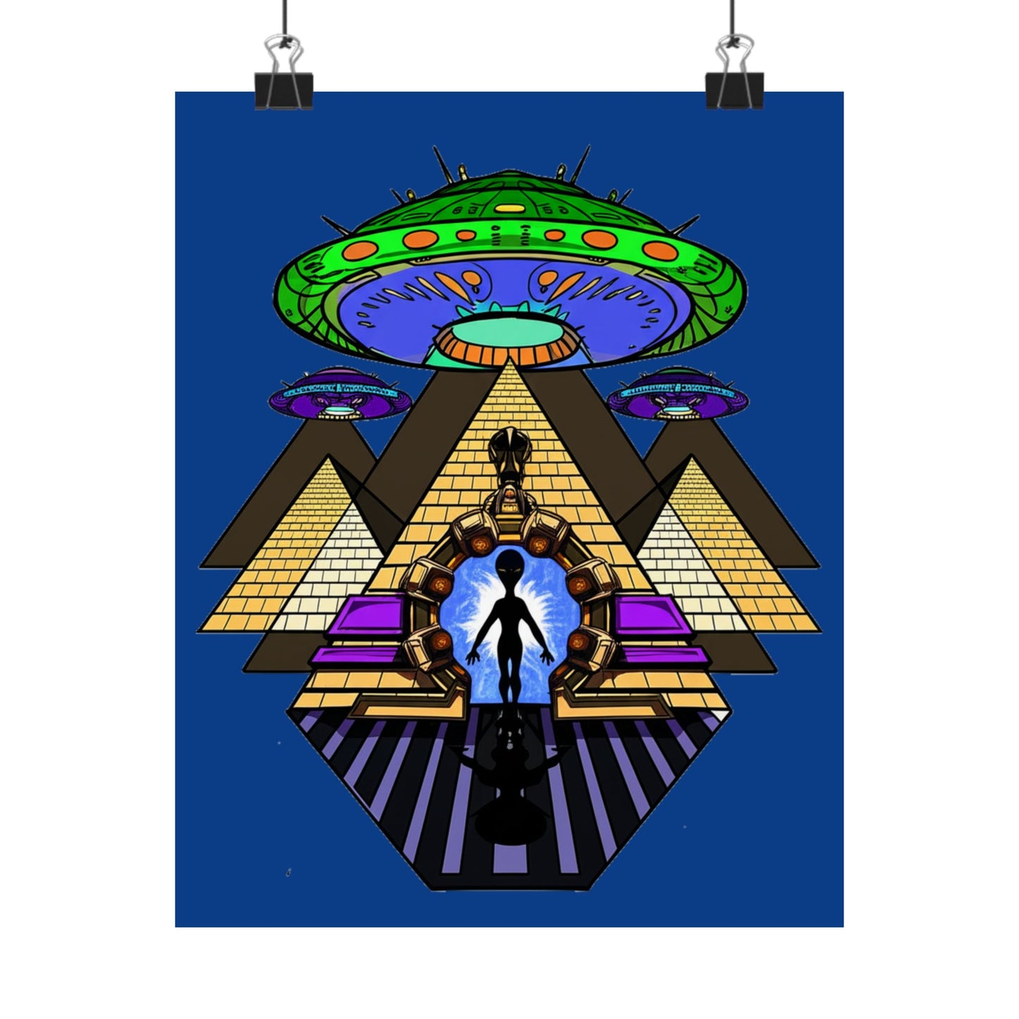 Alien Vibes Matte Vertical Posters | Unique Home Decor, Sci-Fi Wall Art, Gift for Space Lovers, UFO Artwork, Psychedelic Prints