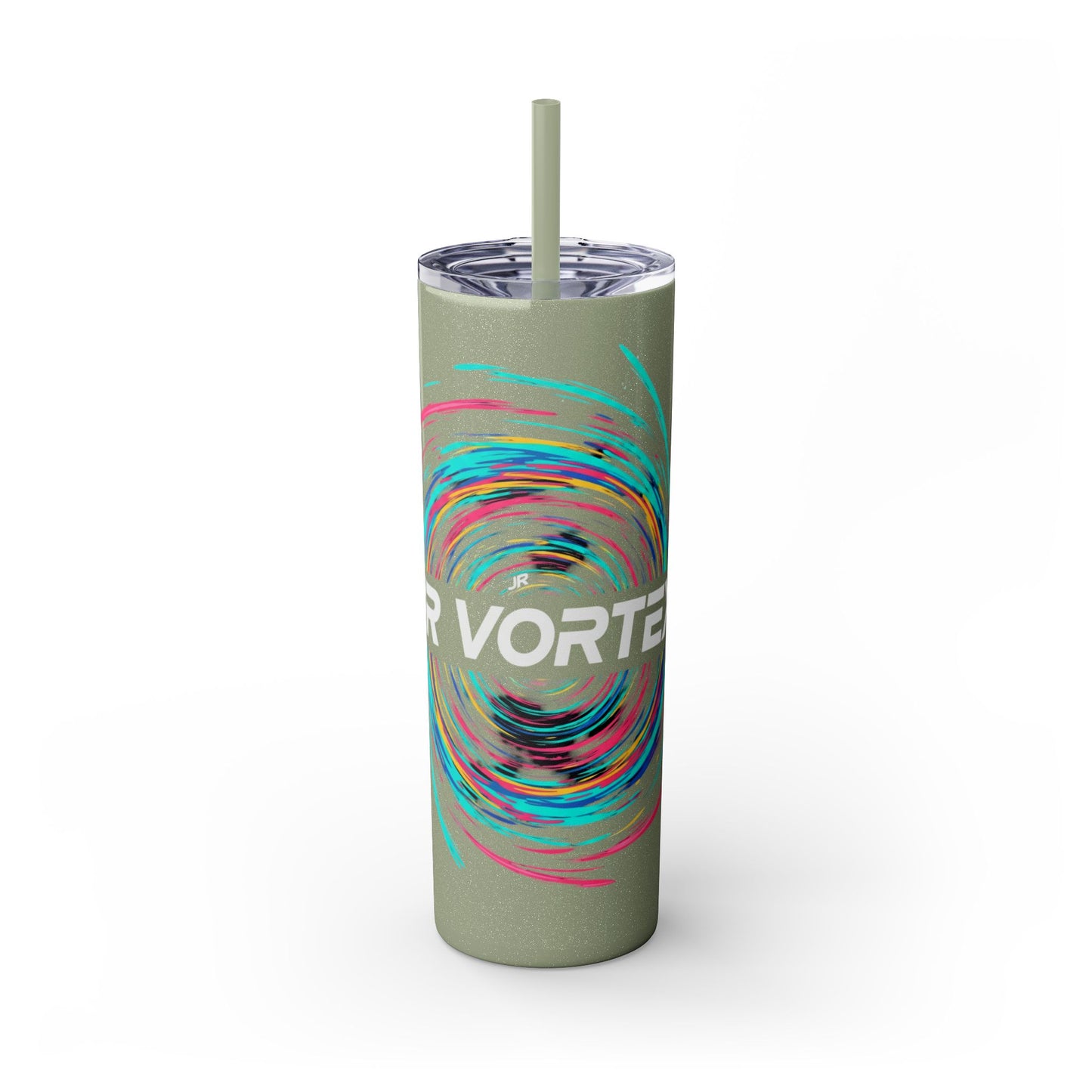 Colorful Swirl Skinny Tumbler with Straw, 20oz | Insulated Drinkware | Perfect for Gifts, Travel, Office, Beach, Summer Vibes
