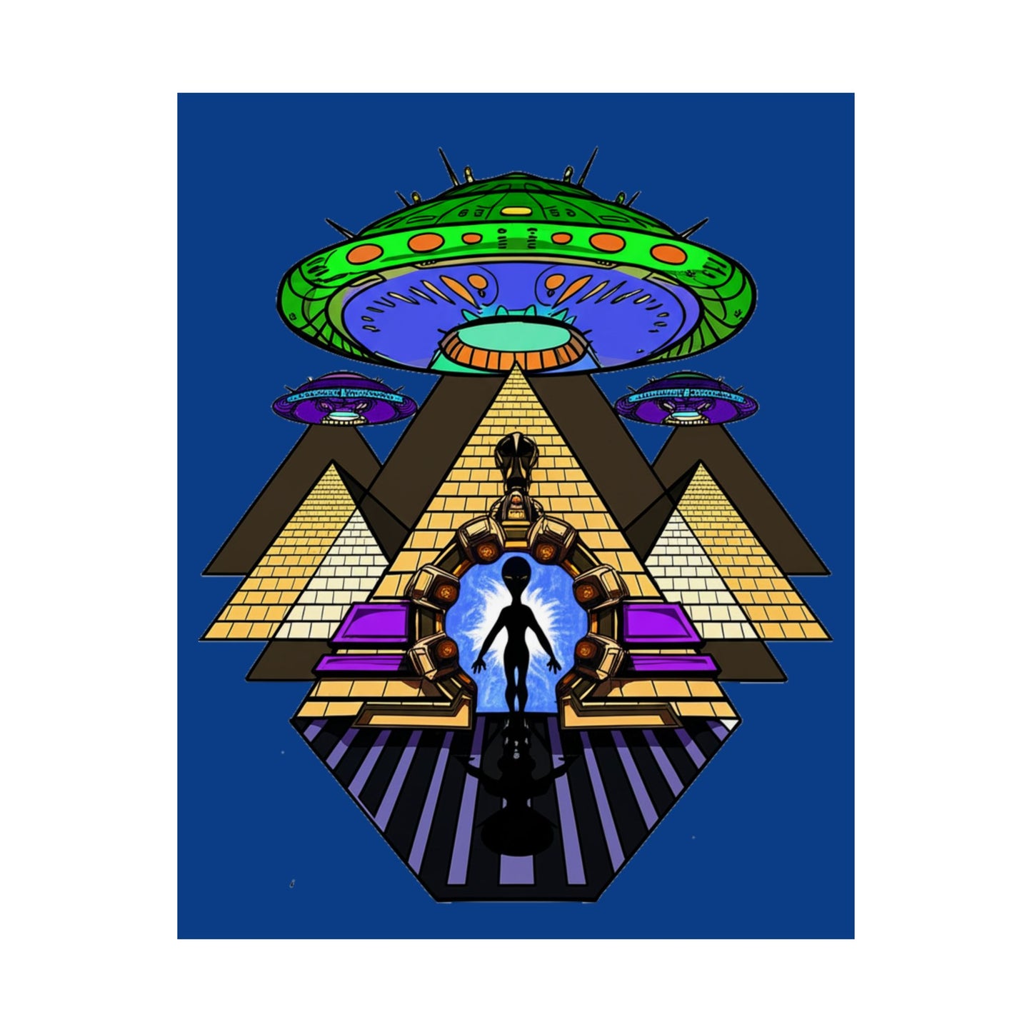 Alien Vibes Matte Vertical Posters | Unique Home Decor, Sci-Fi Wall Art, Gift for Space Lovers, UFO Artwork, Psychedelic Prints