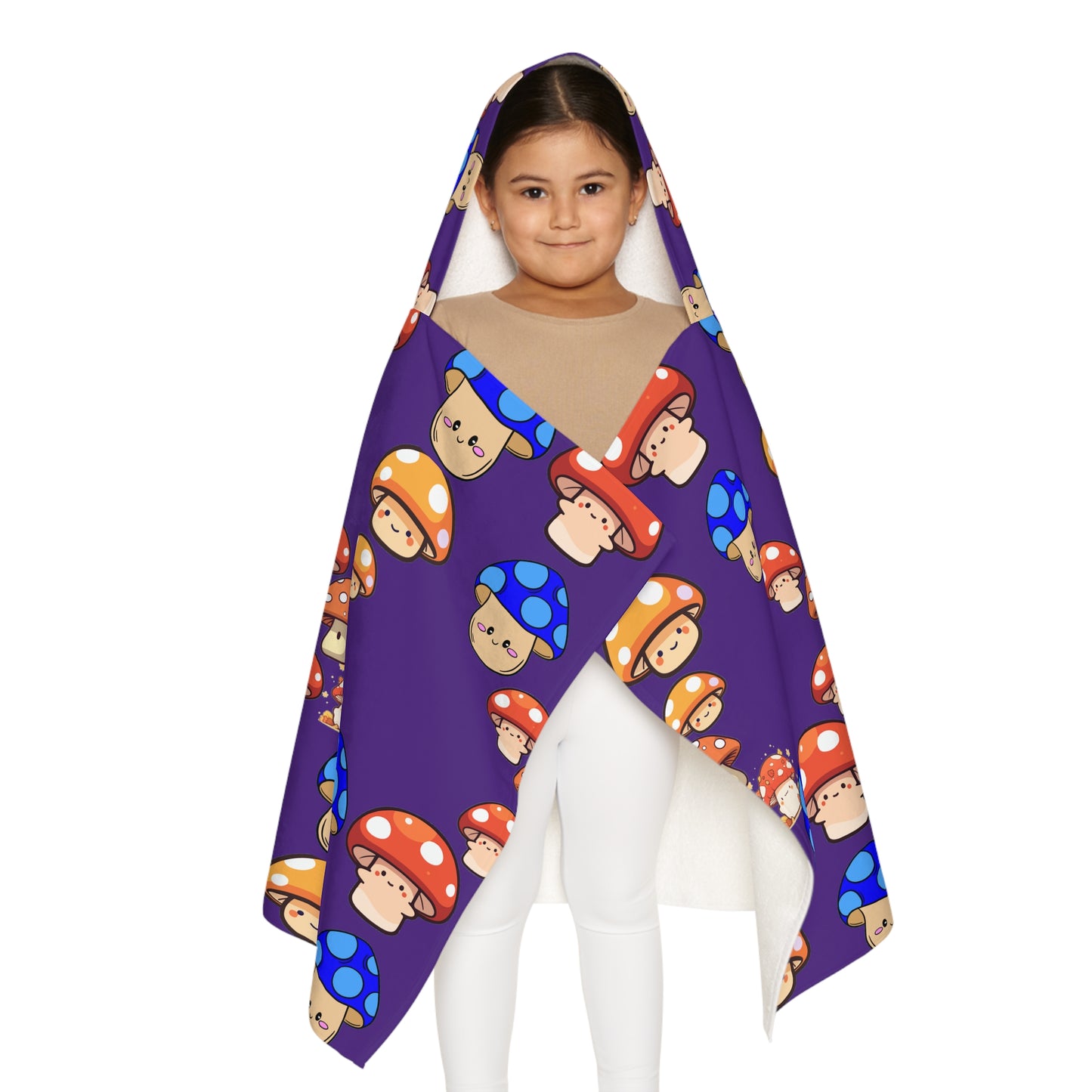 Whimsical Mushroom Youth Hooded Towel, Cute Bath Towel, Kids Beach Cover-Up, Toddler Swim Towel, Fun Gift for Summer