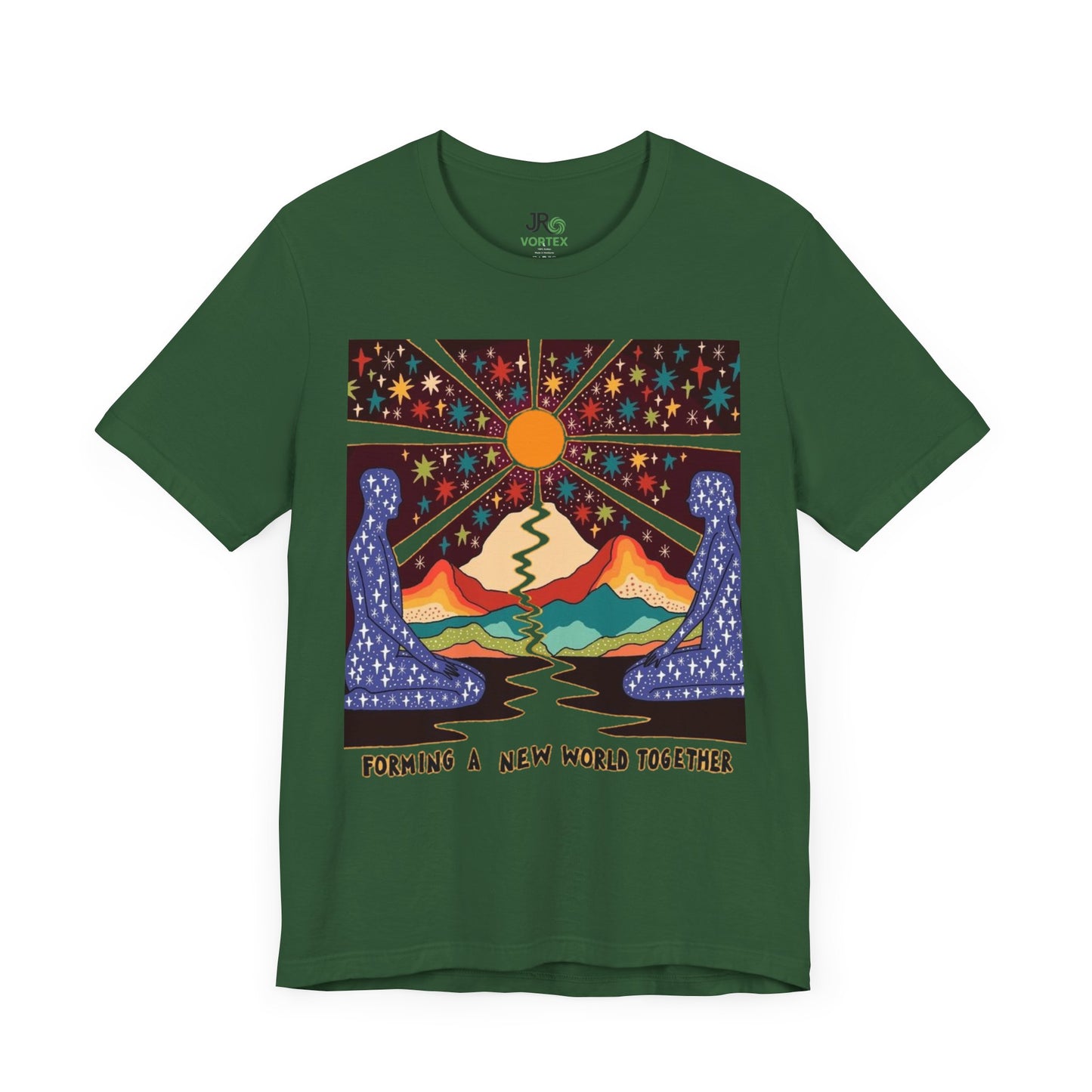 Creating a New World Together Tee, Unisex Graphic T-Shirt, Boho Style Shirt, Inspirational Gift, Eco-Conscious Fashion