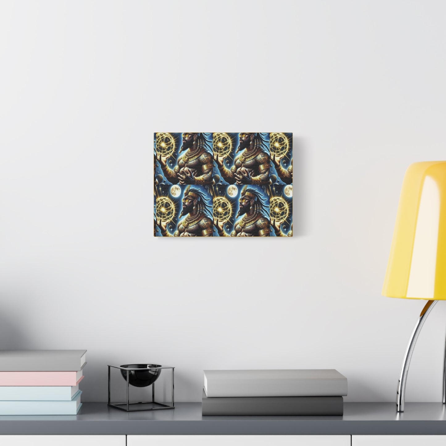Stretched Canvas Art, Mystic Warrior Wall Decor, Unique Home Accent, Tribal Art for Living Room, Gifts for Art Lovers
