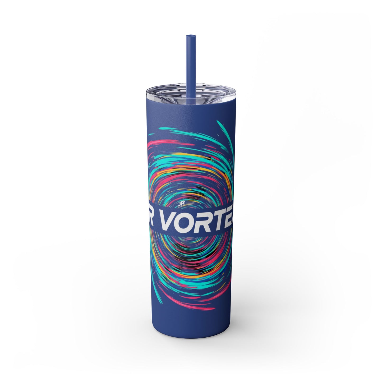 Colorful Swirl Skinny Tumbler with Straw, 20oz | Insulated Drinkware | Perfect for Gifts, Travel, Office, Beach, Summer Vibes