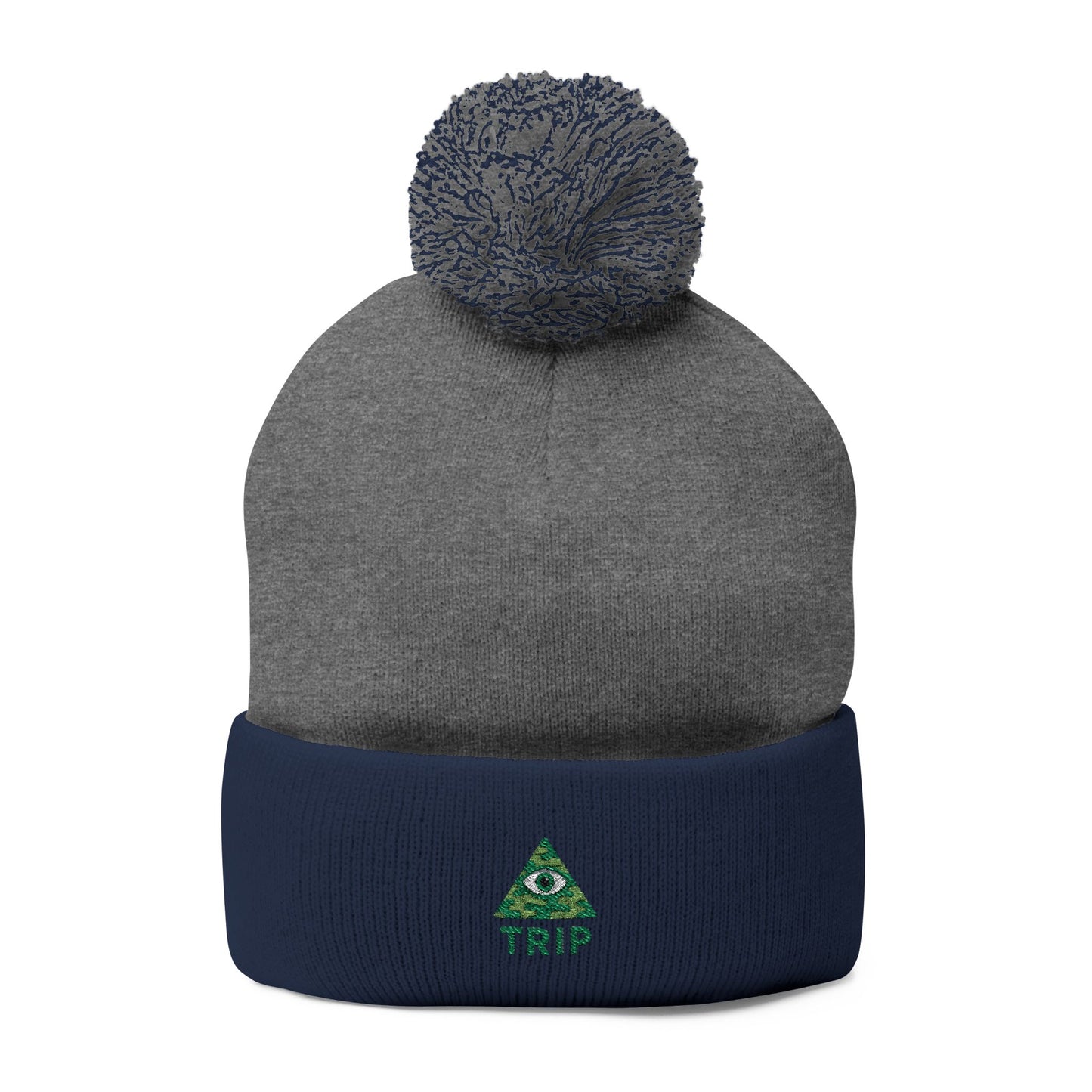 Cozy Embroidered Pom-Pom Knit Cap, Winter Hat for Men & Women, Holiday Gift Beanie, Cute Knitted Cap, Casual Headwear