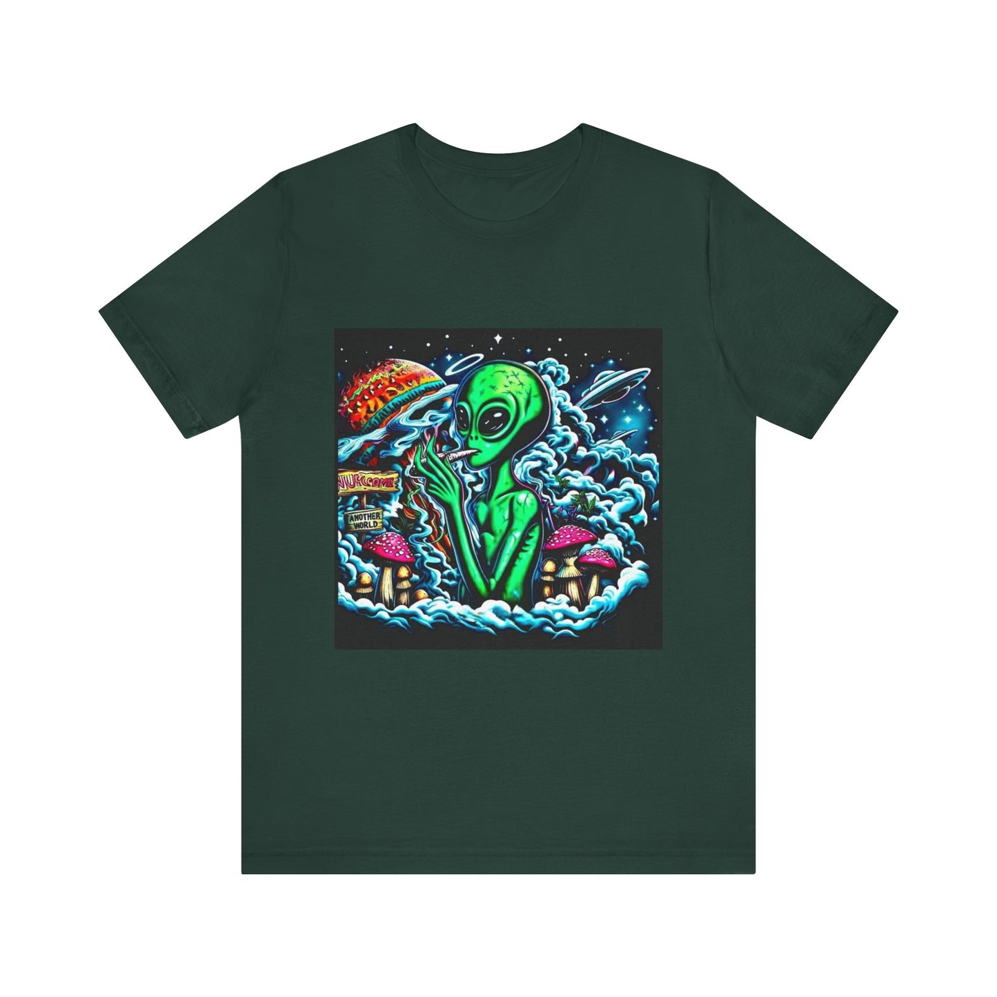 Alien Vibes Unisex Tee, Retro Alien Shirt, UFO Graphic Tee, Cute Space T-Shirt, Gift for Sci-Fi Lovers