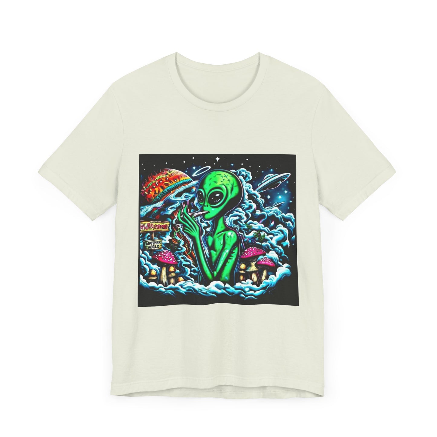 Alien Vibes Unisex Tee, Retro Alien Shirt, UFO Graphic Tee, Cute Space T-Shirt, Gift for Sci-Fi Lovers