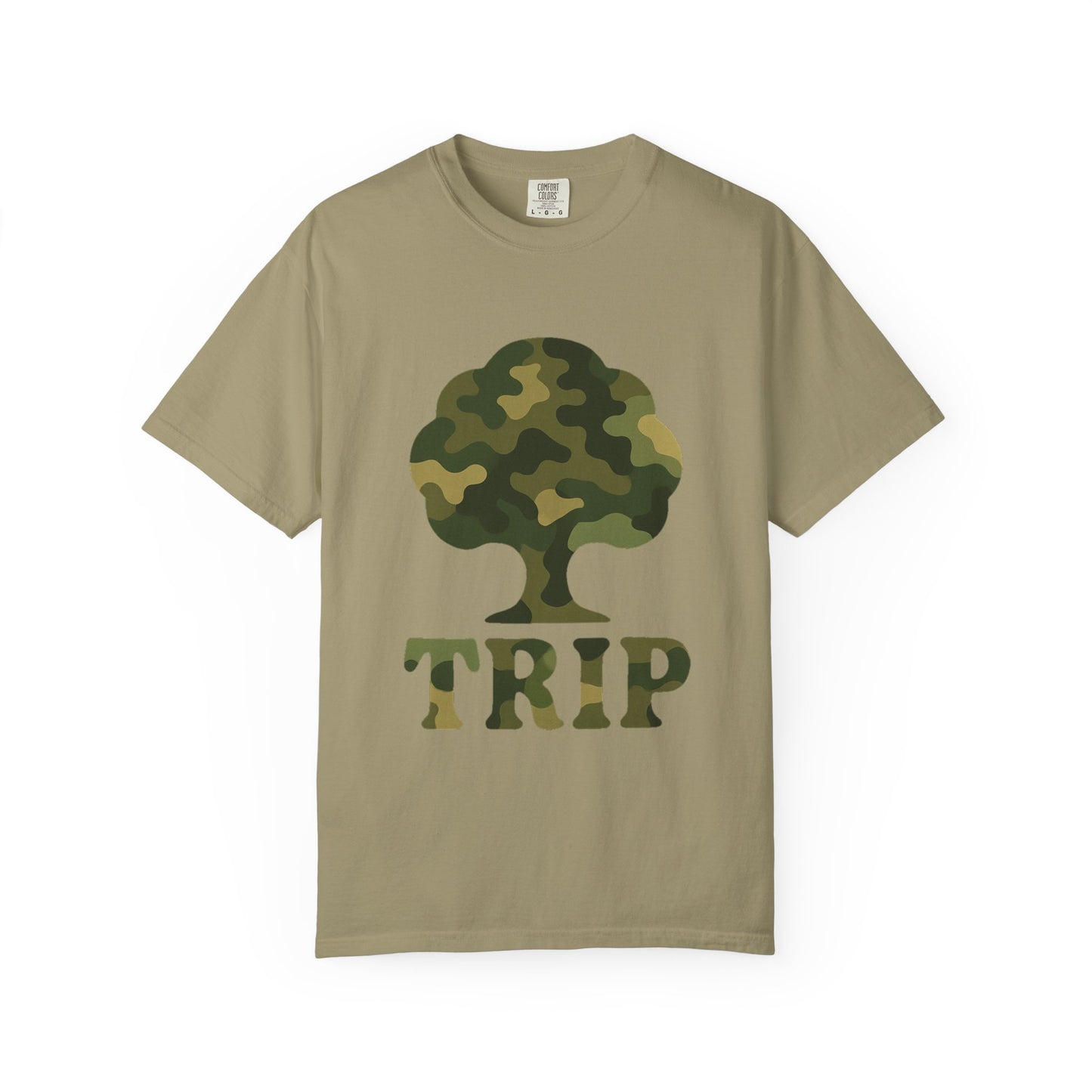 Camo Tree Trip T-Shirt - π Unisex Casual Tee, Nature Lover Gift, Adventure Wear, Outdoor Enthusiast, Travel Apparel