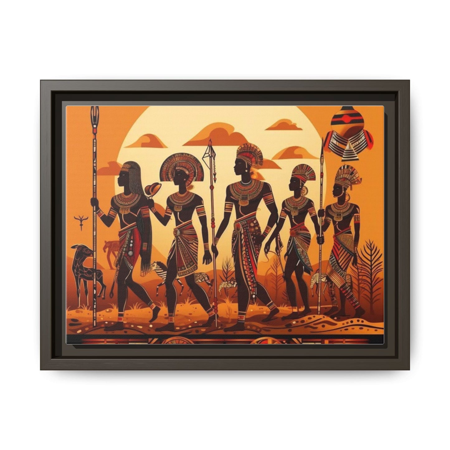 African Heritage Framed Art Print, Vibrant Wall Decor, Cultural Home Decoration, Ethnic Art for Living Room, Gift for Art Lovers