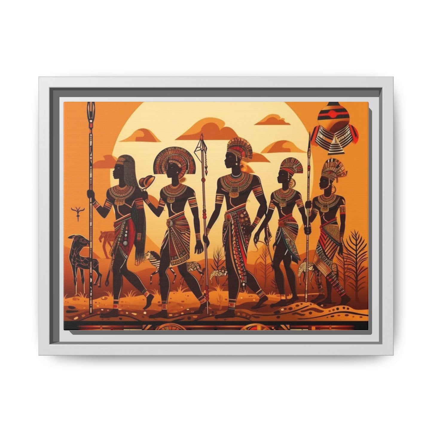 African Heritage Framed Art Print, Vibrant Wall Decor, Cultural Home Decoration, Ethnic Art for Living Room, Gift for Art Lovers