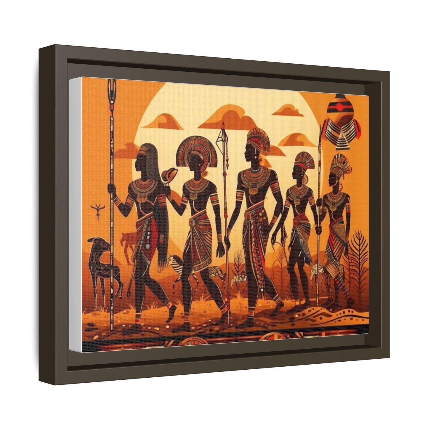 African Heritage Framed Art Print, Vibrant Wall Decor, Cultural Home Decoration, Ethnic Art for Living Room, Gift for Art Lovers