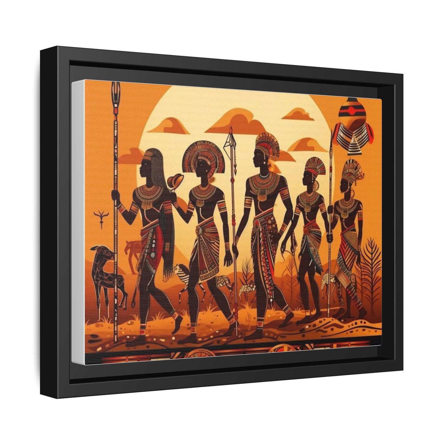 African Heritage Framed Art Print, Vibrant Wall Decor, Cultural Home Decoration, Ethnic Art for Living Room, Gift for Art Lovers
