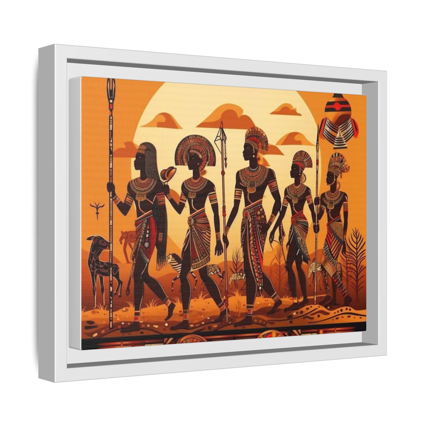 African Heritage Framed Art Print, Vibrant Wall Decor, Cultural Home Decoration, Ethnic Art for Living Room, Gift for Art Lovers