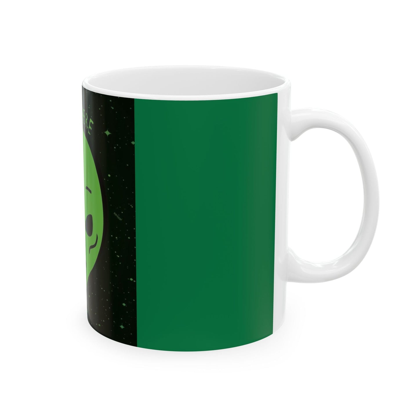 Alien Mug | Funny Coffee Cup | Unique Gift for Sci-Fi Lovers | 11oz 15oz | We Out Here | Perfect for Birthdays, Holidays, and