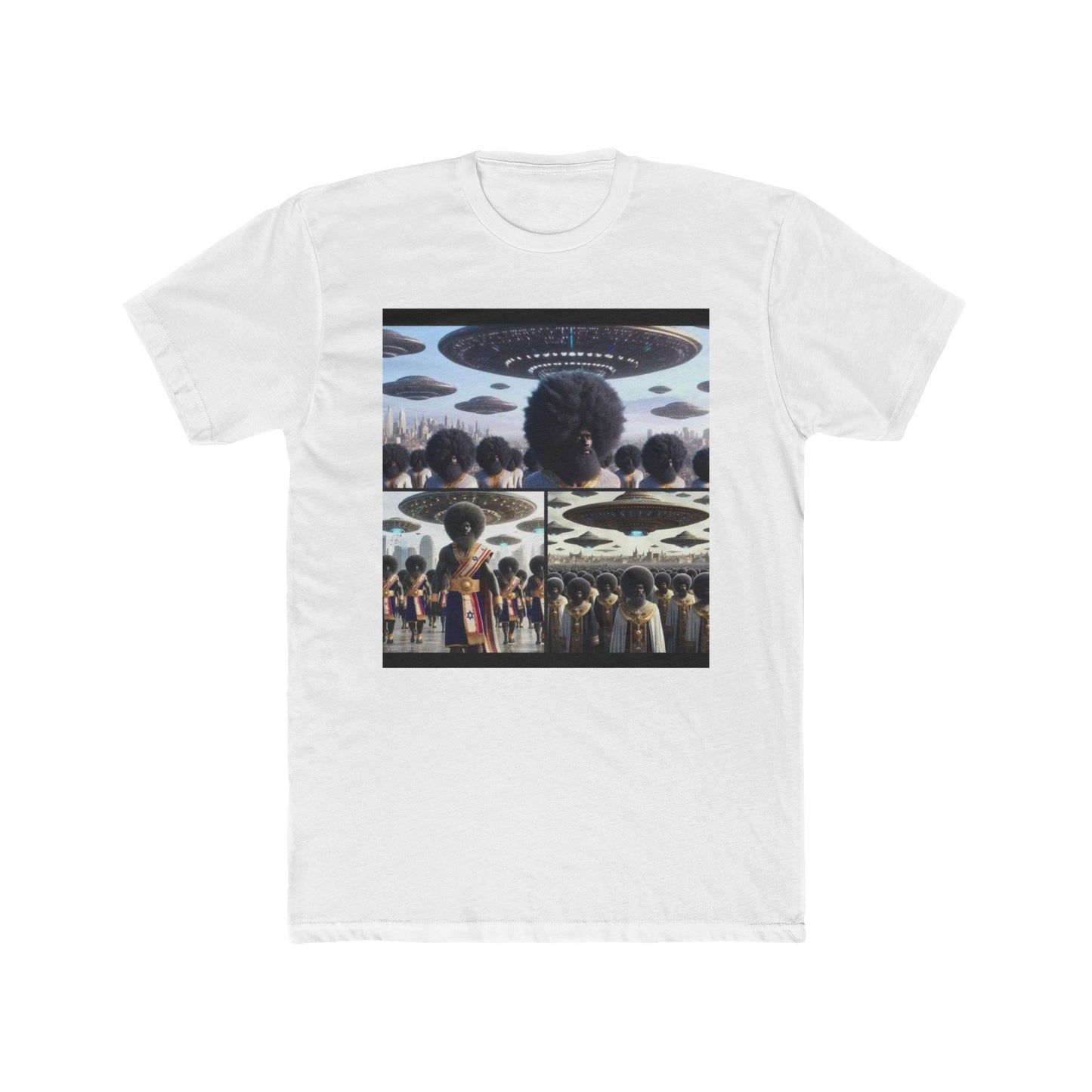 Alien Encounter Unisex Cotton Crew Tee | Sci-Fi Art T-Shirt, Unique Gift, Casual Style, Graphic Tee, Everyday Wear