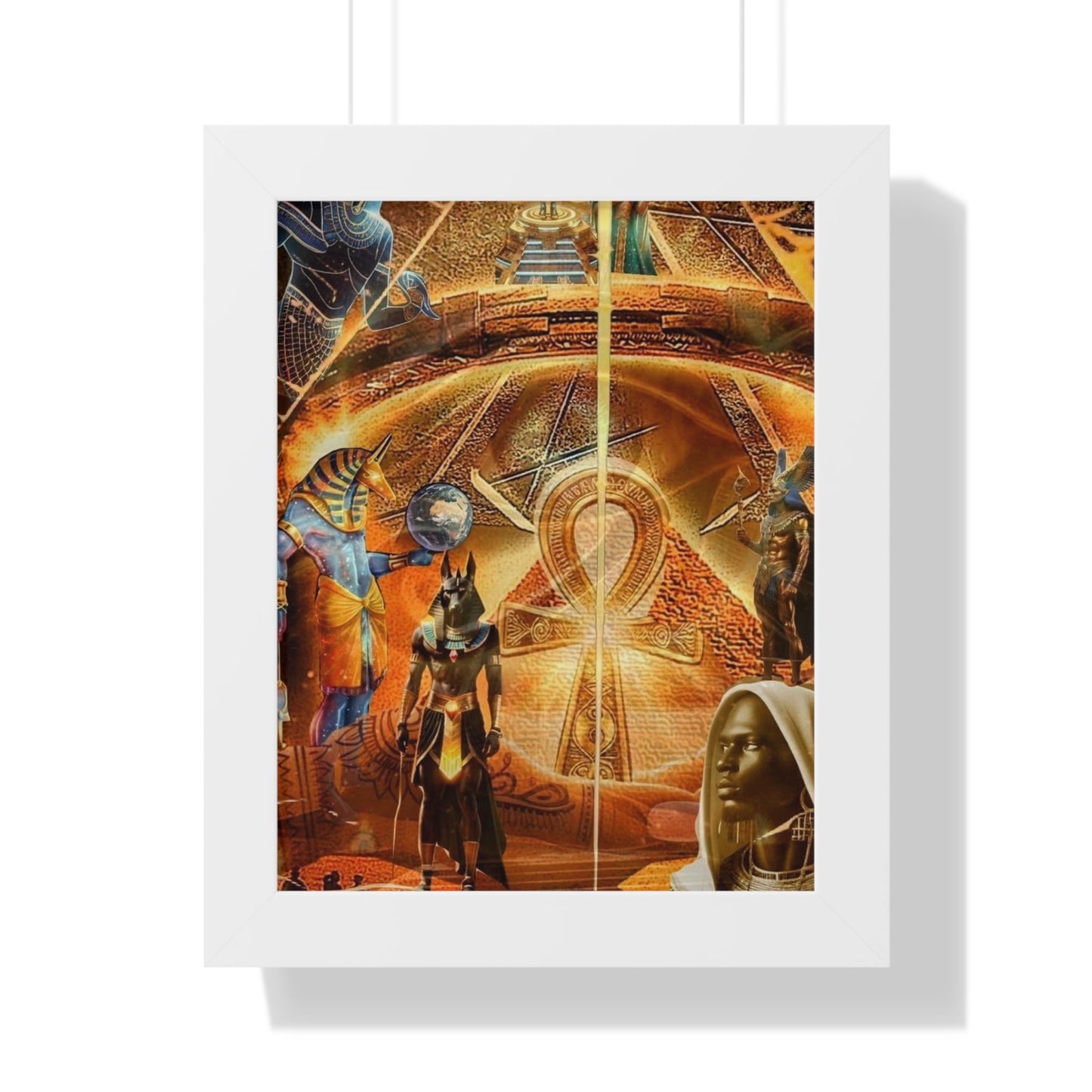 Ancient Egyptian Framed Vertical Poster, Wall Art, Home Decor, Unique Gift, Meditation Space Decoration, Egyptian Mythology Art