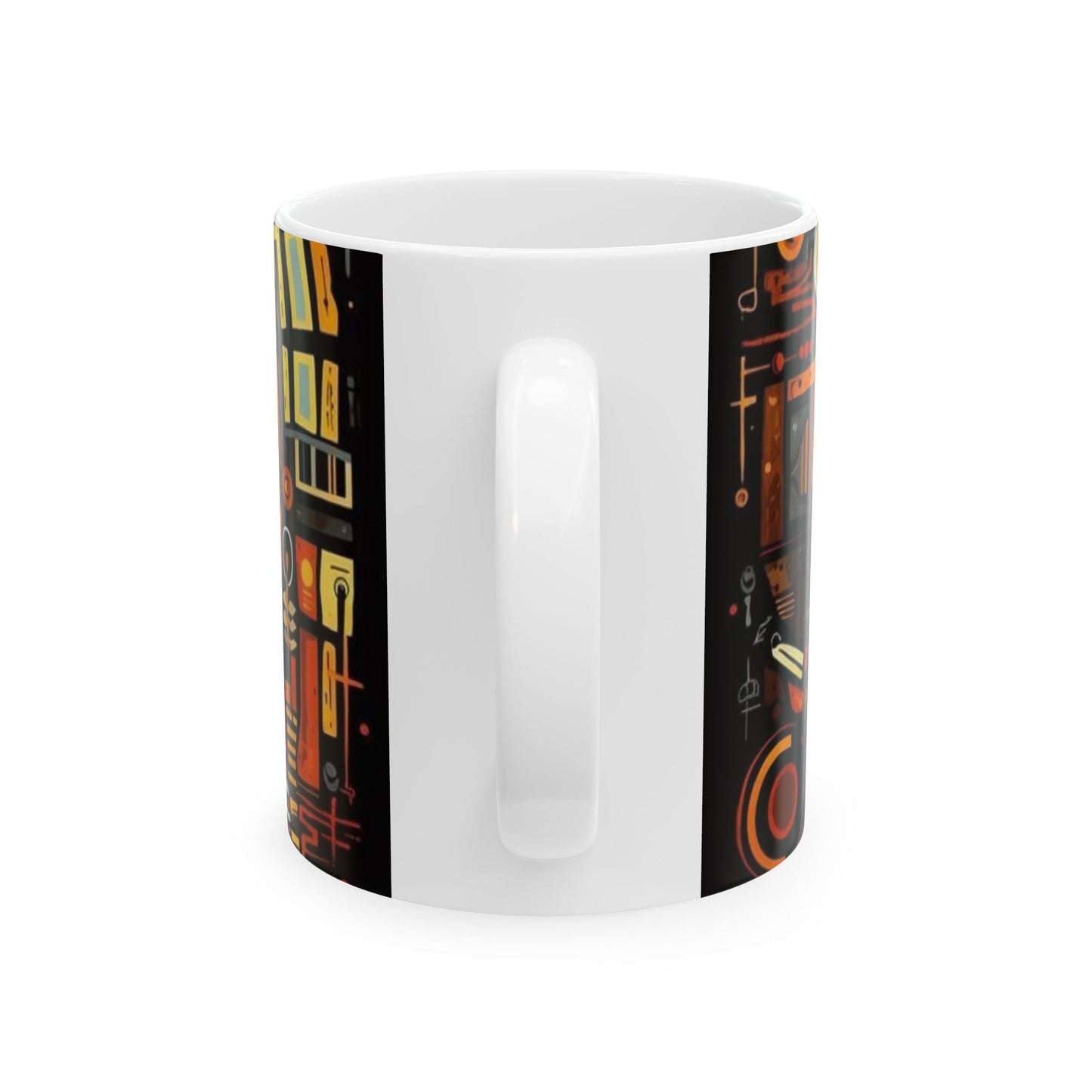 Artistic coffee mug, Afrocentric Decor, Unique Coffee Cup, Gift for Art Lovers, 11oz & 15oz Sizes Available, Home or Office Use