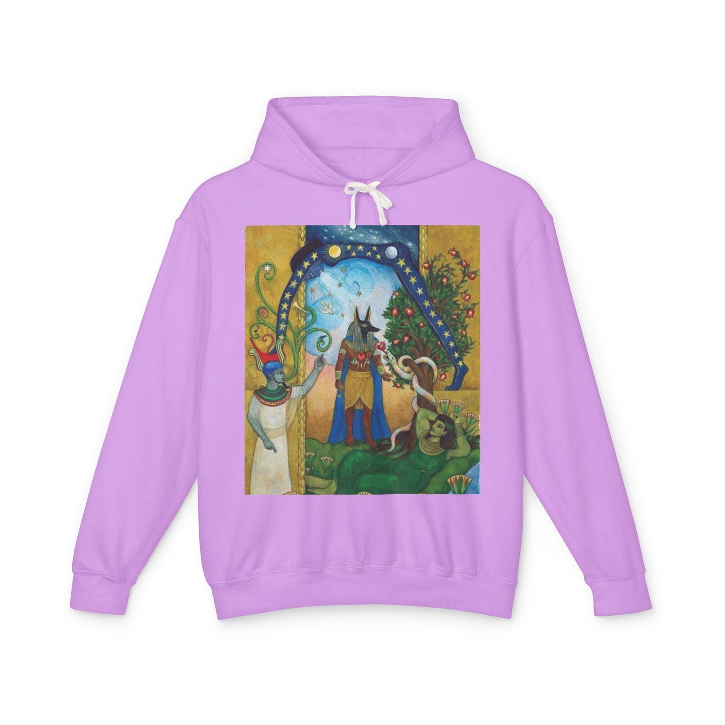 Artistic Unisex Lightweight Hoodie, Cozy sweatshirt, Gift for art lovers, Unique graphic pullover, Perfect for casual wear, Festival apparel