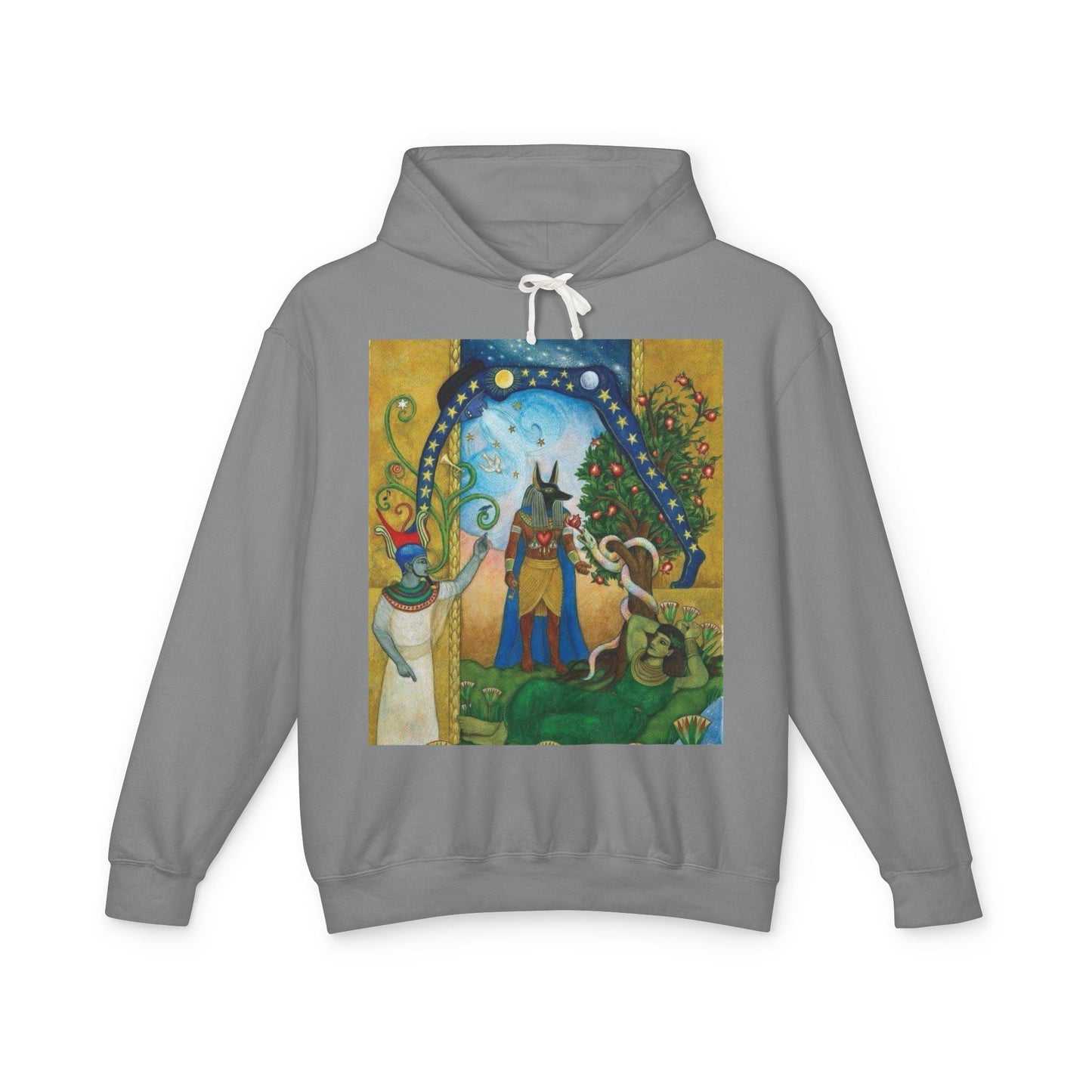 Artistic Unisex Lightweight Hoodie, Cozy sweatshirt, Gift for art lovers, Unique graphic pullover, Perfect for casual wear, Festival apparel