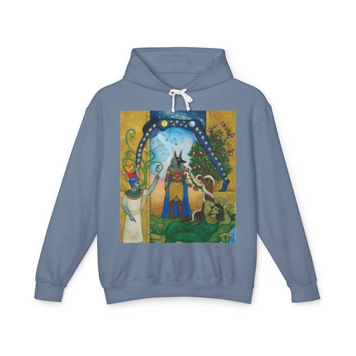 Artistic Unisex Lightweight Hoodie, Cozy sweatshirt, Gift for art lovers, Unique graphic pullover, Perfect for casual wear, Festival apparel