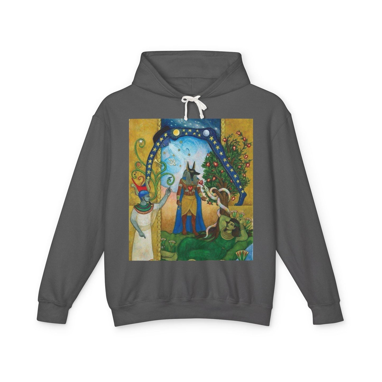 Artistic Unisex Lightweight Hoodie, Cozy sweatshirt, Gift for art lovers, Unique graphic pullover, Perfect for casual wear, Festival apparel