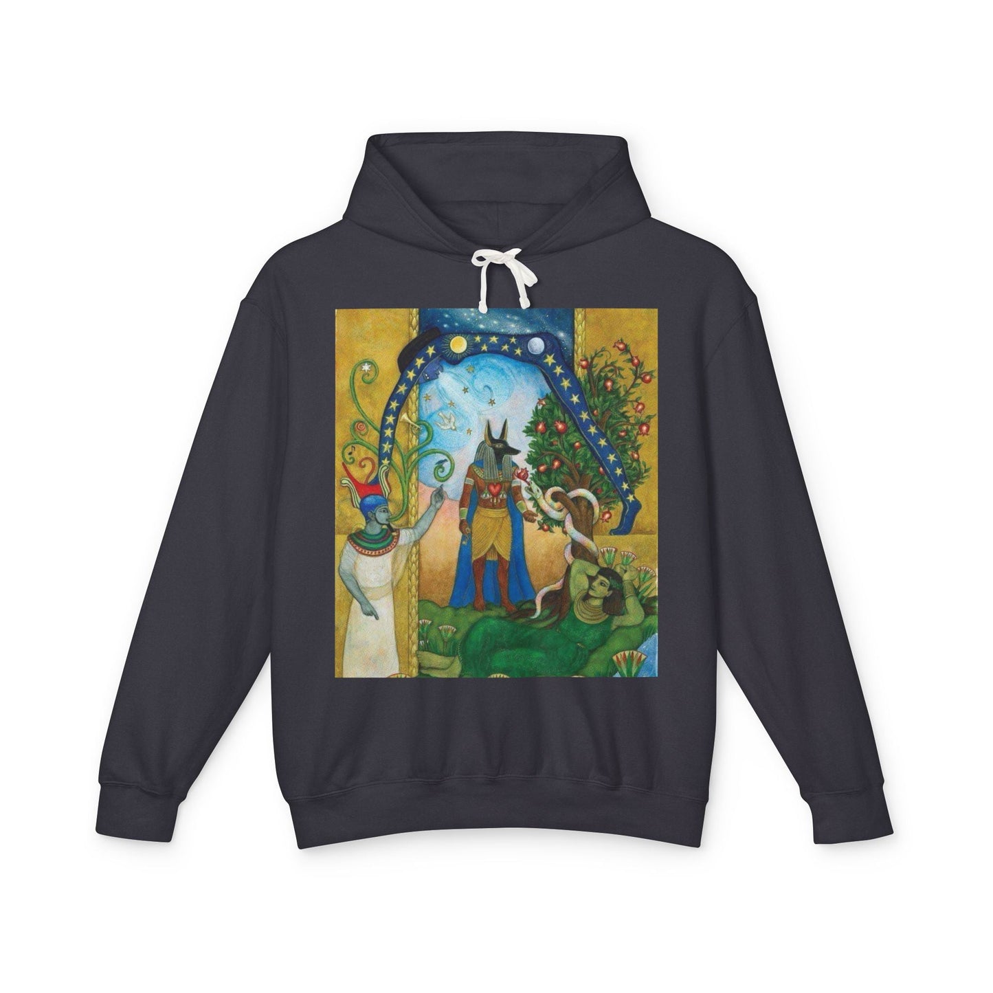 Artistic Unisex Lightweight Hoodie, Cozy sweatshirt, Gift for art lovers, Unique graphic pullover, Perfect for casual wear, Festival apparel