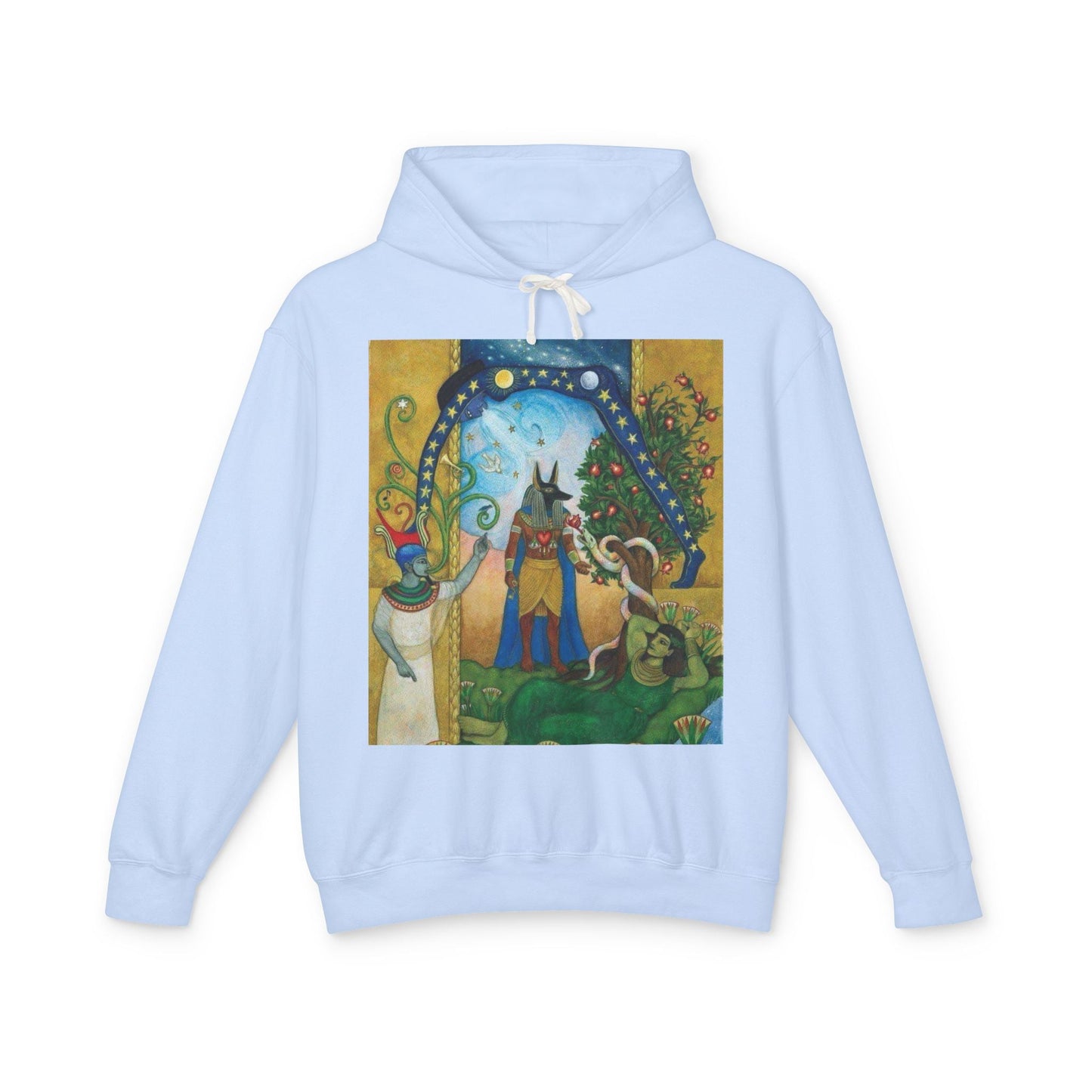 Artistic Unisex Lightweight Hoodie, Cozy sweatshirt, Gift for art lovers, Unique graphic pullover, Perfect for casual wear, Festival apparel