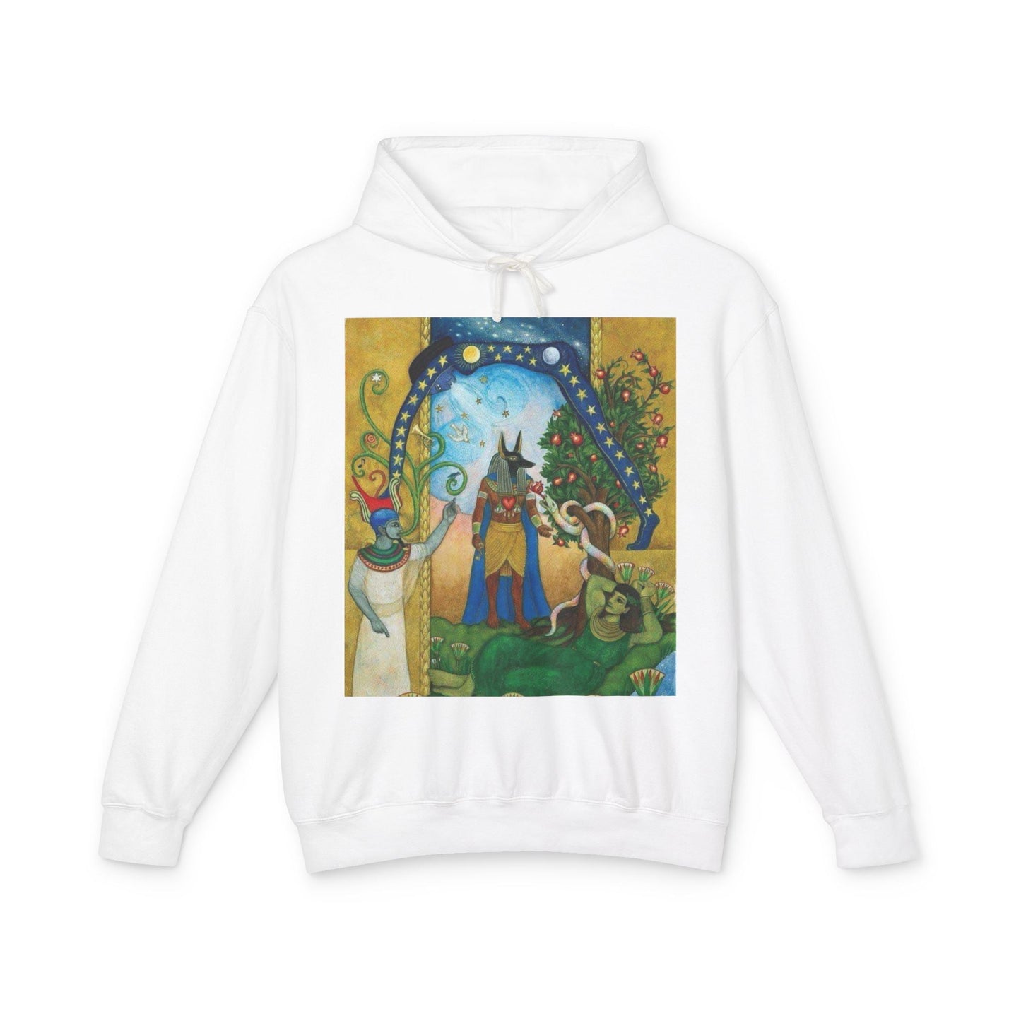 Artistic Unisex Lightweight Hoodie, Cozy sweatshirt, Gift for art lovers, Unique graphic pullover, Perfect for casual wear, Festival apparel